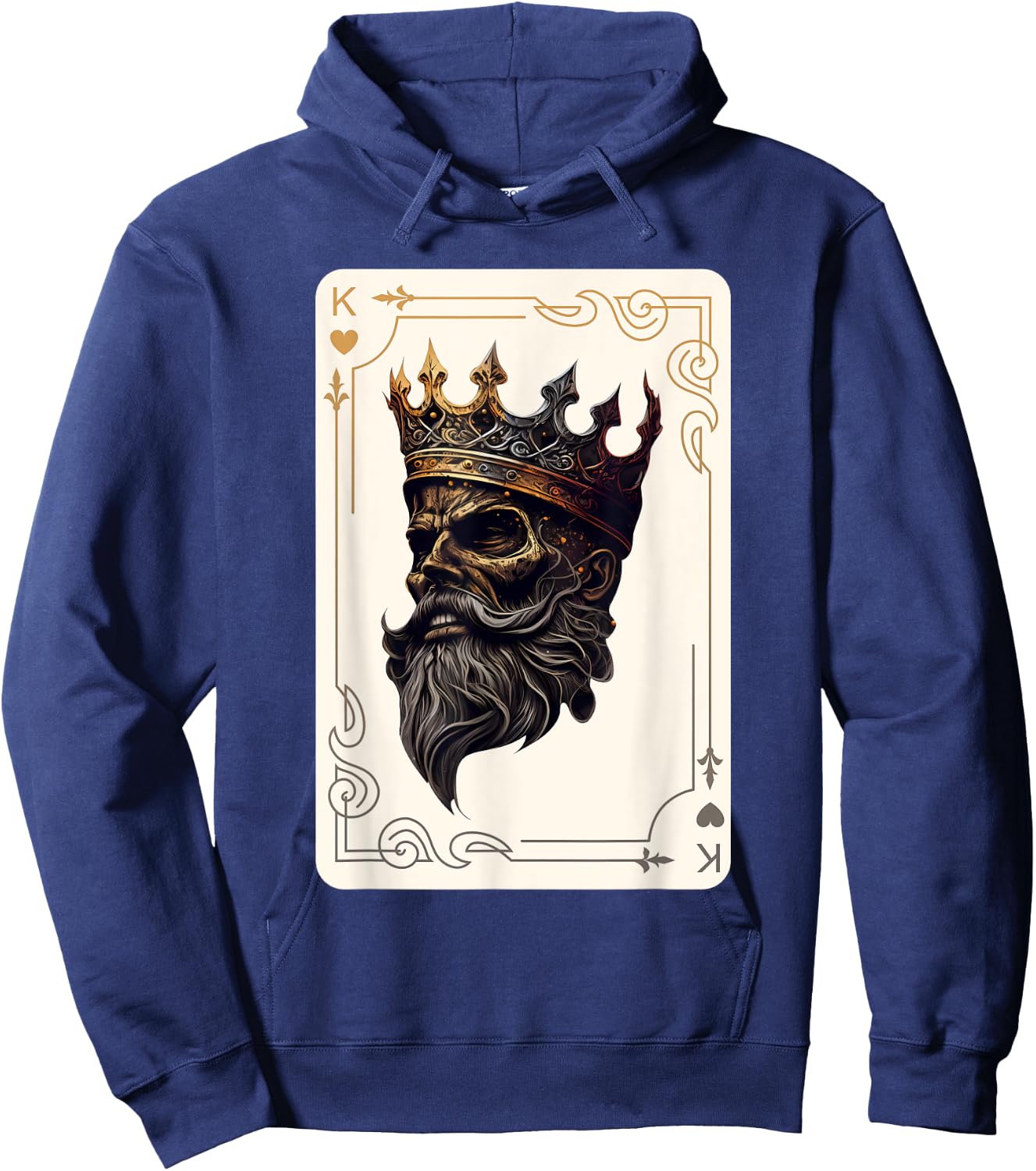 King of Hearts Creepy Card Game Poker Gothic Halloween Hoodie - Hoodie | Navy