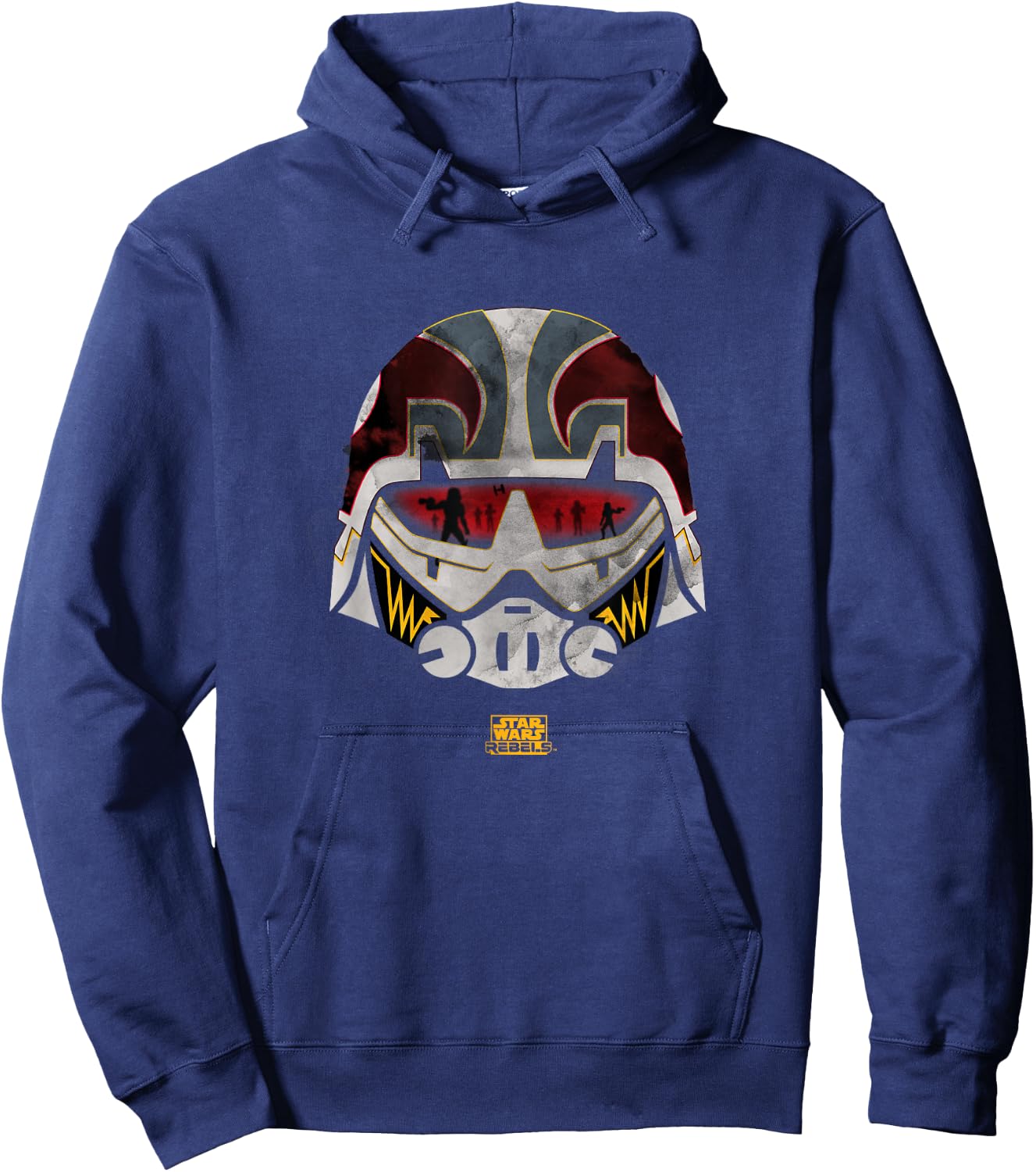 Star Wars Rebels Ezra Bridger Cadet Helmet Distressed Logo Hoodie - Hoodie | Navy