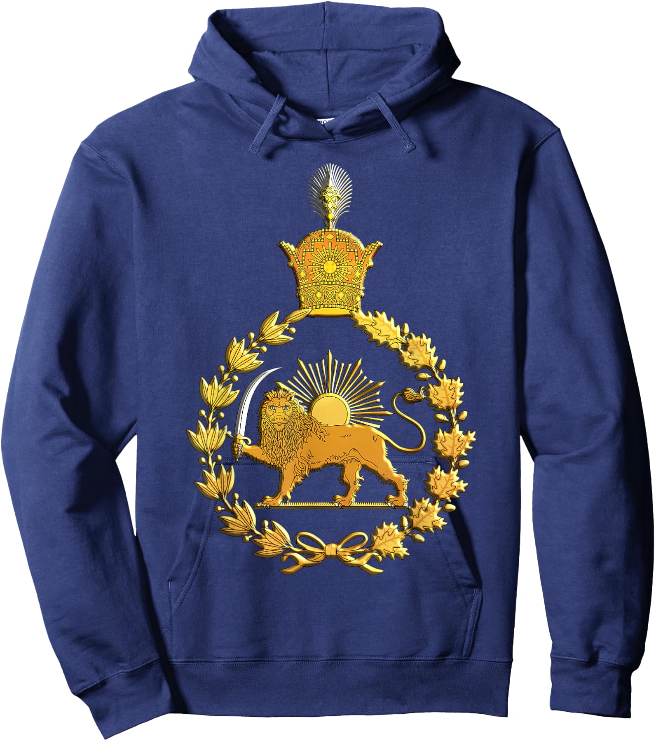 Iran Lion and Sun Pahlavi Dynasty Shir o Khorshid Hoodie - Hoodie | Navy