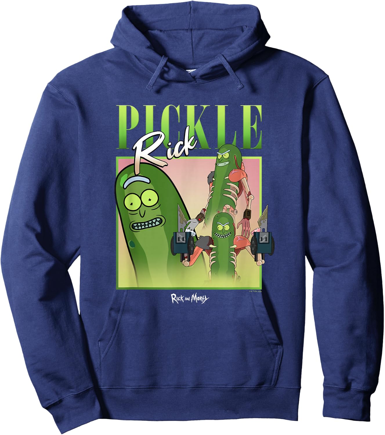 Rick & Morty Pickle Rick Multiple Poses Poster Hoodie - Hoodie | Navy