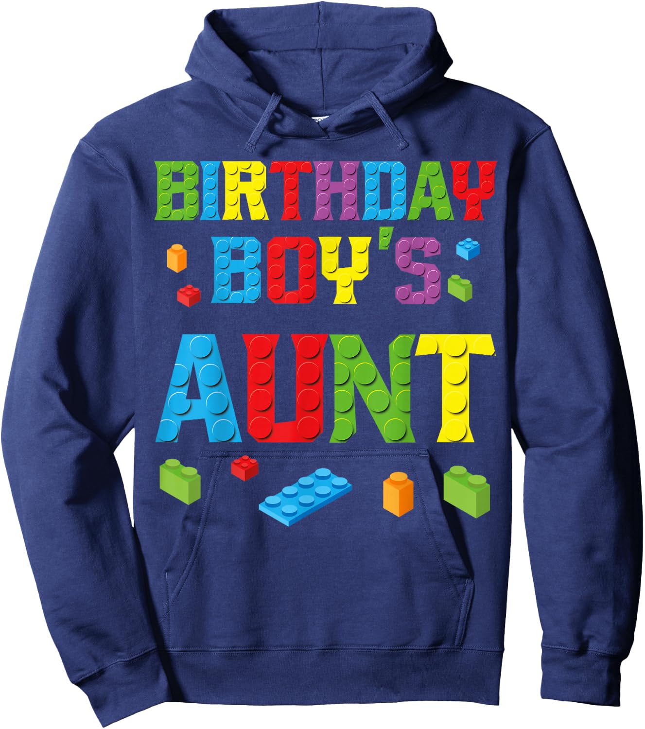 Master Builder Birthday Boy's Aunt Building Bricks Blocks Hoodie - Hoodie | Navy