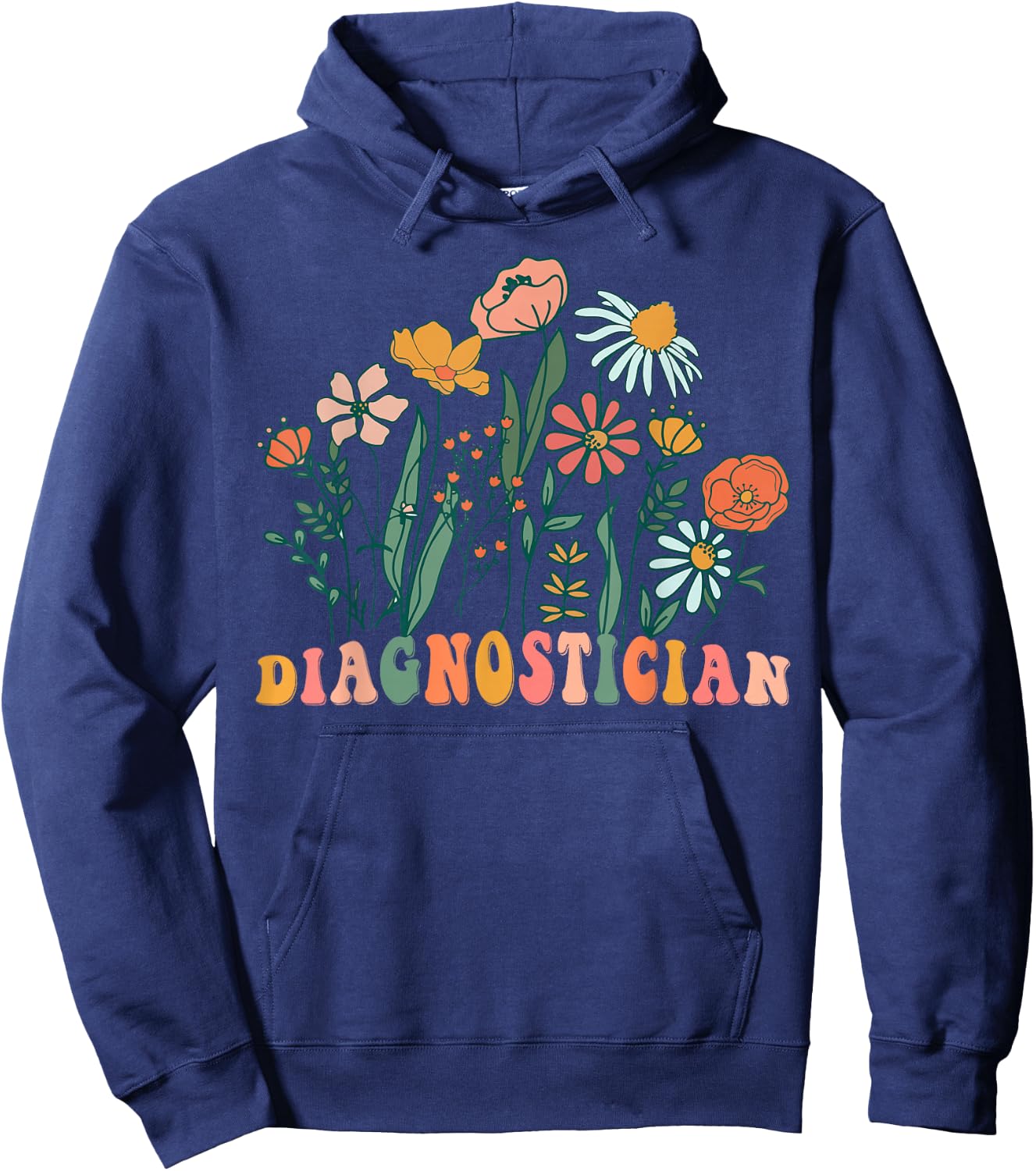 Groovy Wildflower Diagnostician Hoodie - Hoodie | Navy