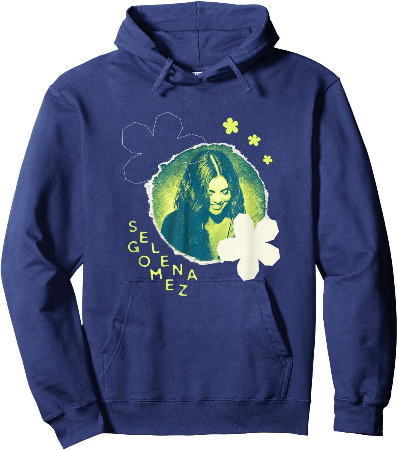 Official Selena Gomez Green Flower Photo Hoodie - Hoodie | Navy