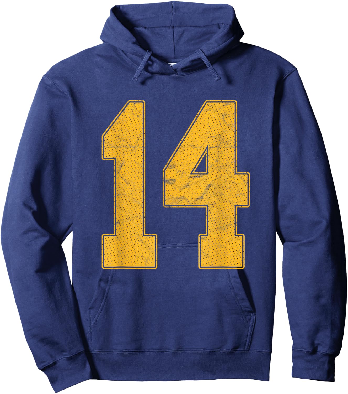 Number 14 Numbered Uniform Sports Team Jersey 14th Birthday Hoodie - Hoodie | Navy
