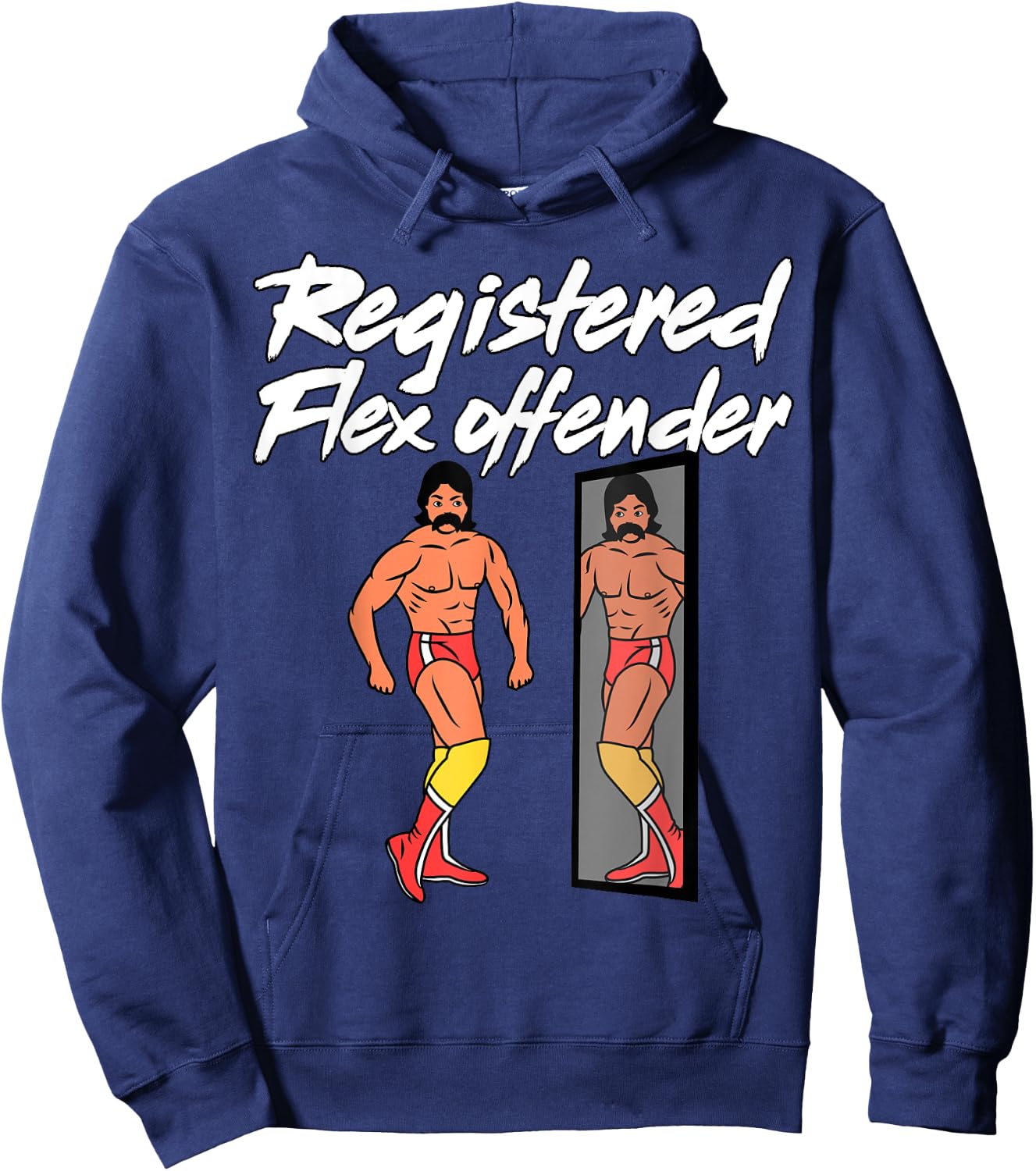 Registered Flex Offender Ironic Bodybuilder Meme Sigma Hoodie - Hoodie | Navy