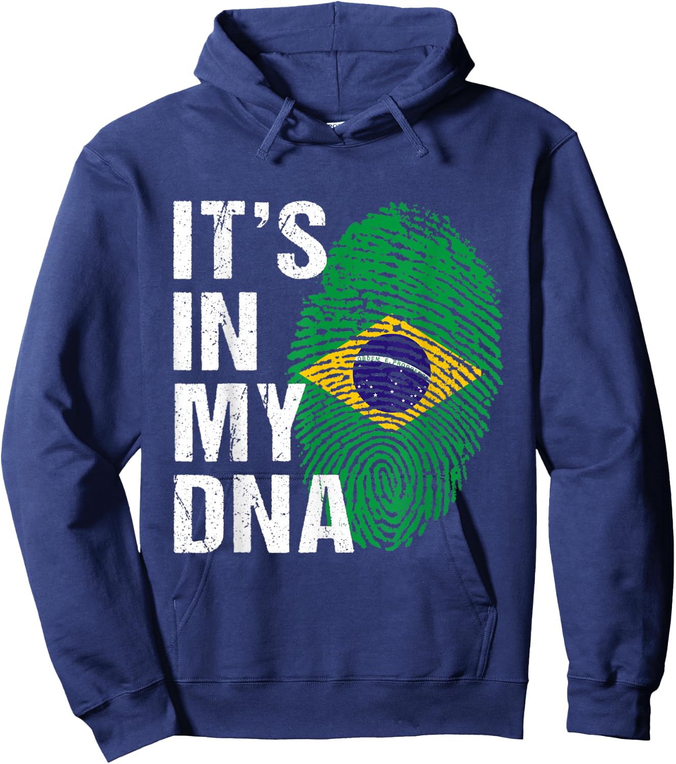 It's in My DNA Brazilian Pride - Brasil Flag men women Kids Hoodie - Hoodie | Navy