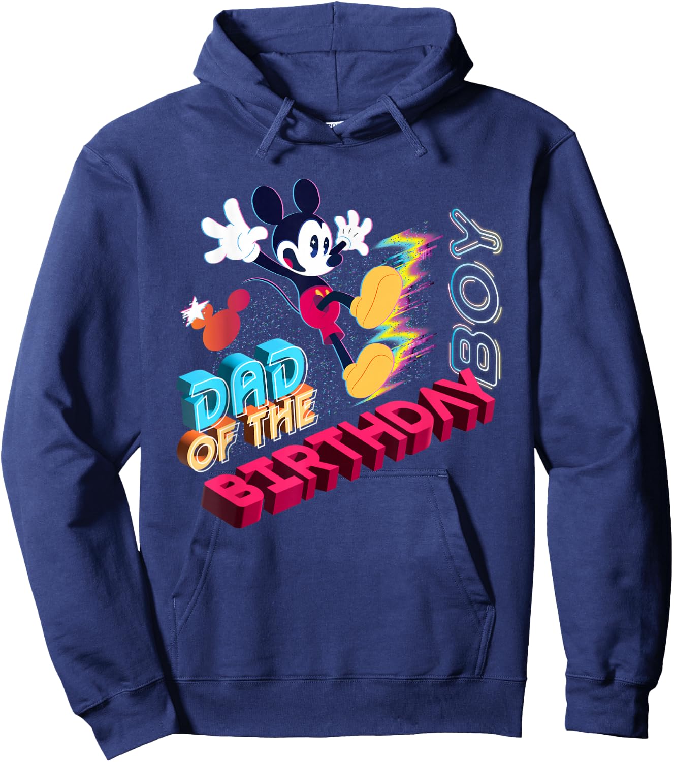 Disney Mickey Mouse Family Star Dad of The Birthday Boy Hoodie - Hoodie | Navy