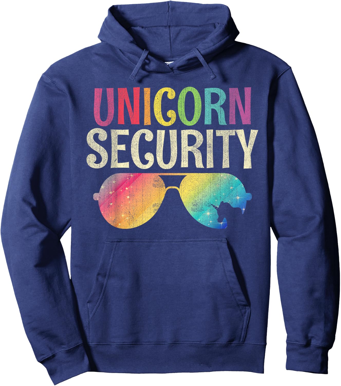 Unicorn Security Funny Sunglasses Unicorn Kids Hoodie - Hoodie | Navy