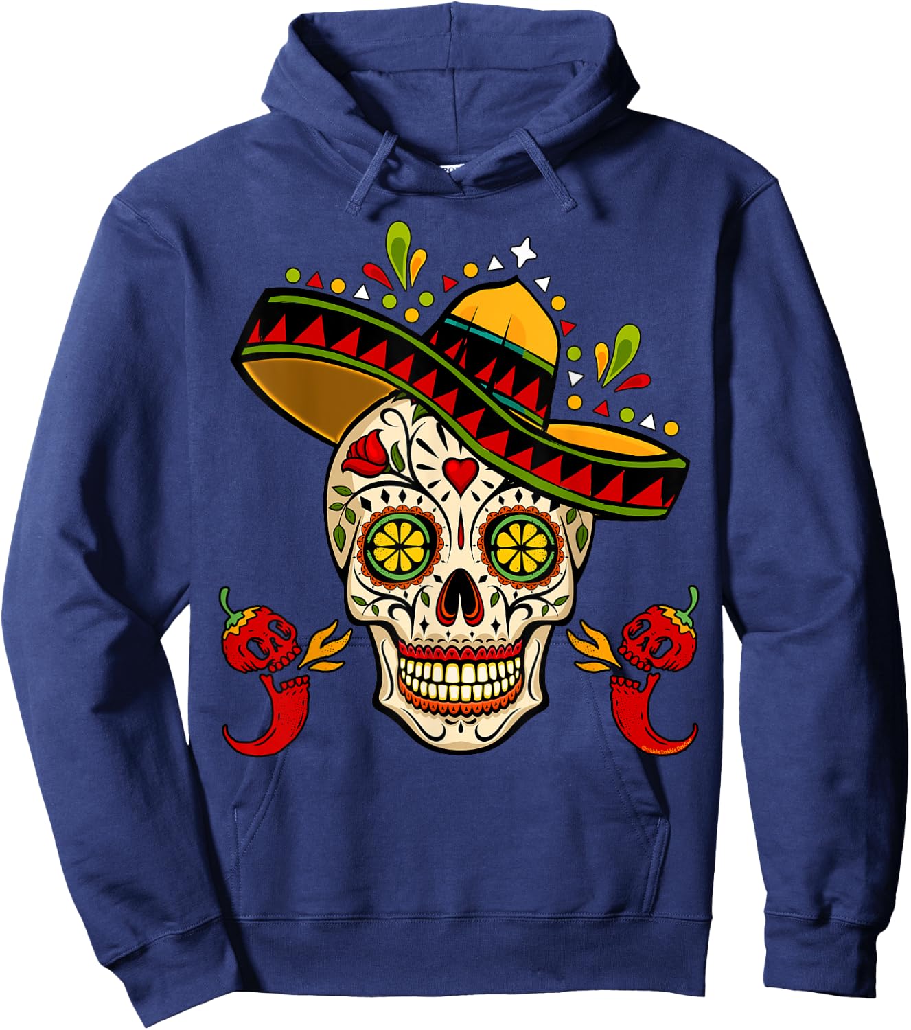 Cinco de Mayo Mexican Fiesta Sugar Skull Cinco de Mayo Hoodie - Hoodie | Navy