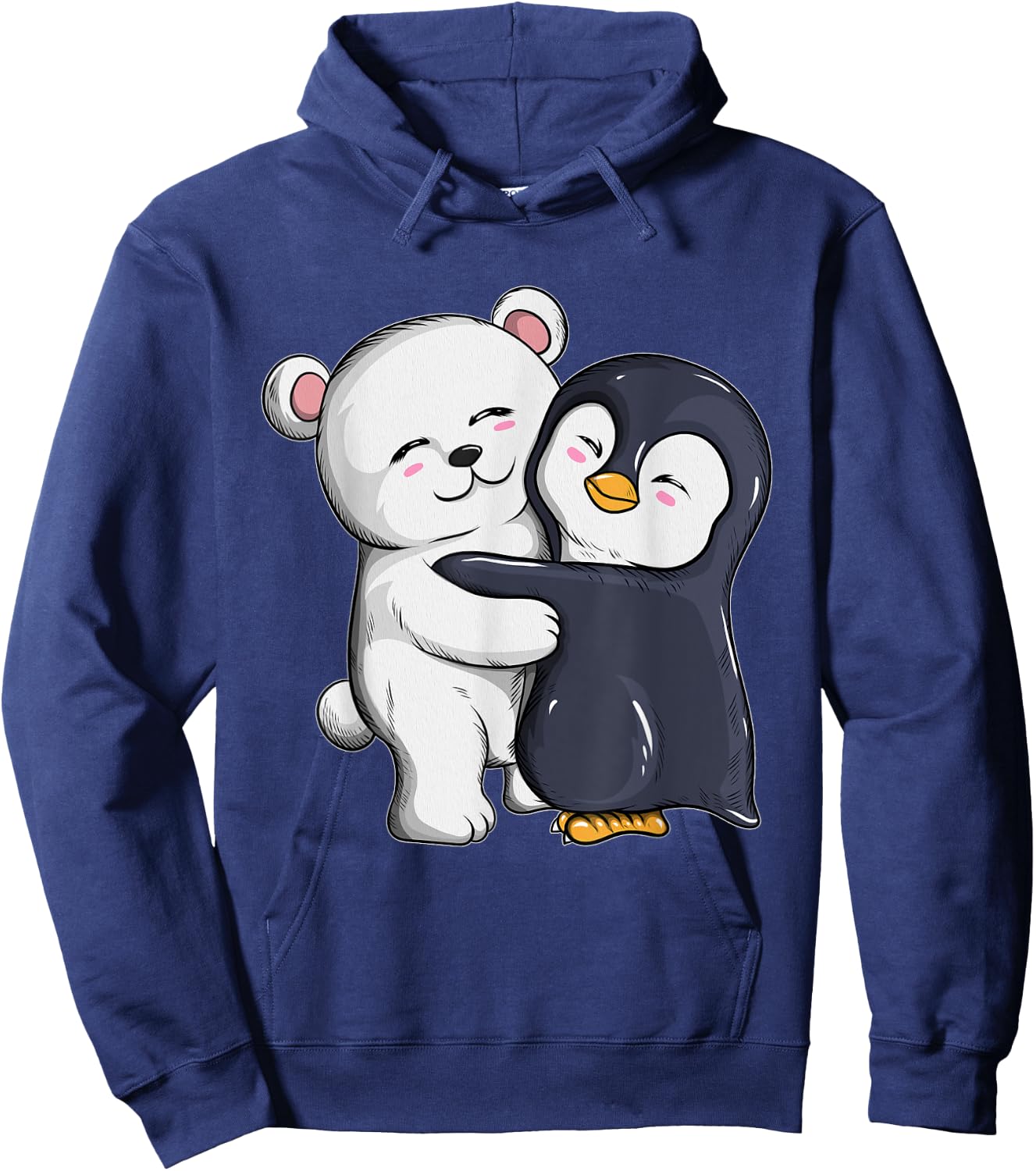 Cute Polar Bear Penguin Hugs Hugs Penguins Polar Bears Hoodie - Hoodie | Navy