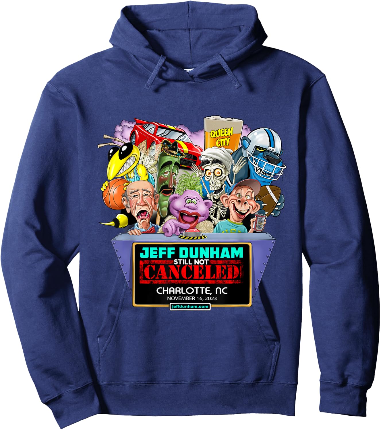 Jeff Dunham Charlotte, NC (2023) Hoodie - Hoodie | Navy