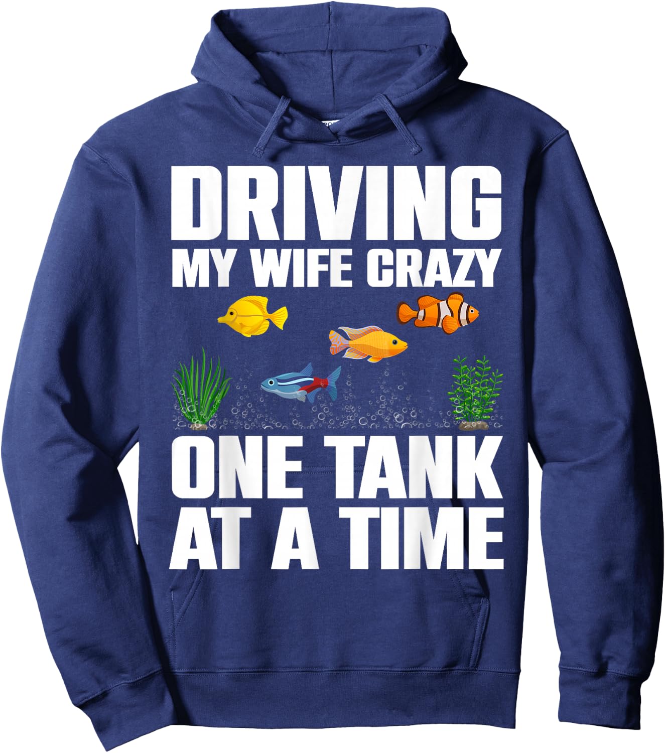 Cute Aquarium Art for Husband Men Fishbowl Fish Tank Lover Hoodie - Hoodie | Navy