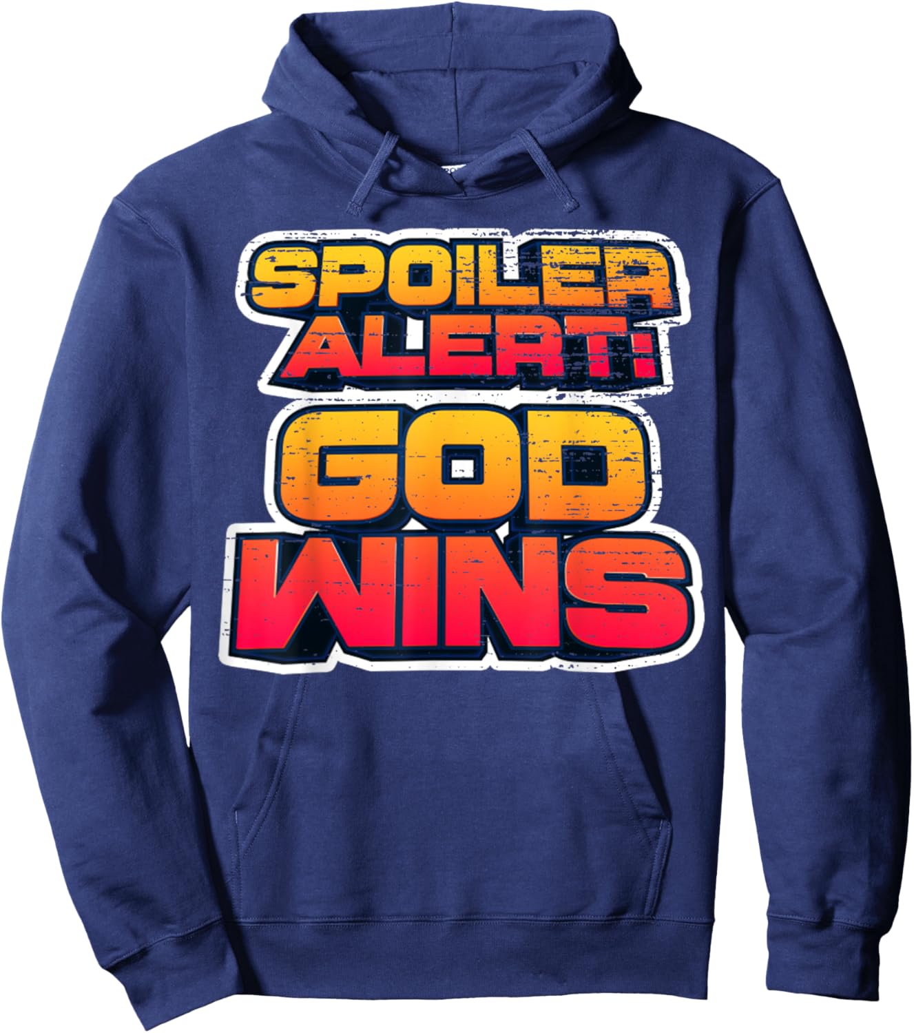 Vintage God - Wins Shirt God Wins Christian Faith Lover-God Hoodie - Hoodie | Navy