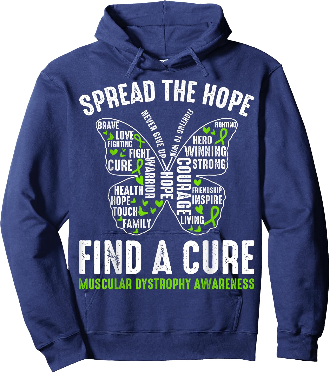 Duchenne Muscular Dystrophy Awareness Believe In Cure Hoodie - Hoodie | Navy