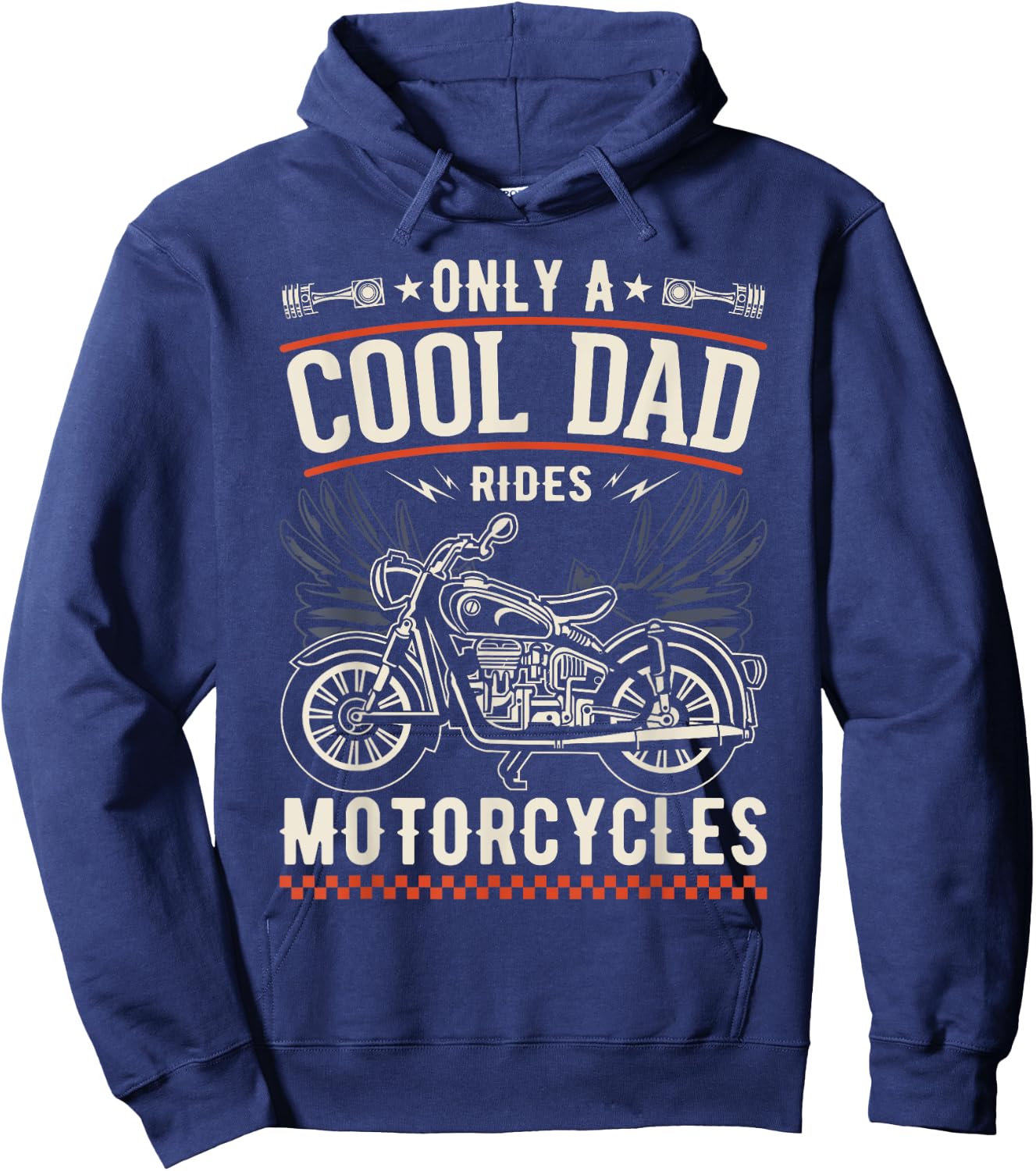 Father's Day Only A Cool Dad Rides Motorcycles Biker Father Hoodie - Hoodie | Navy