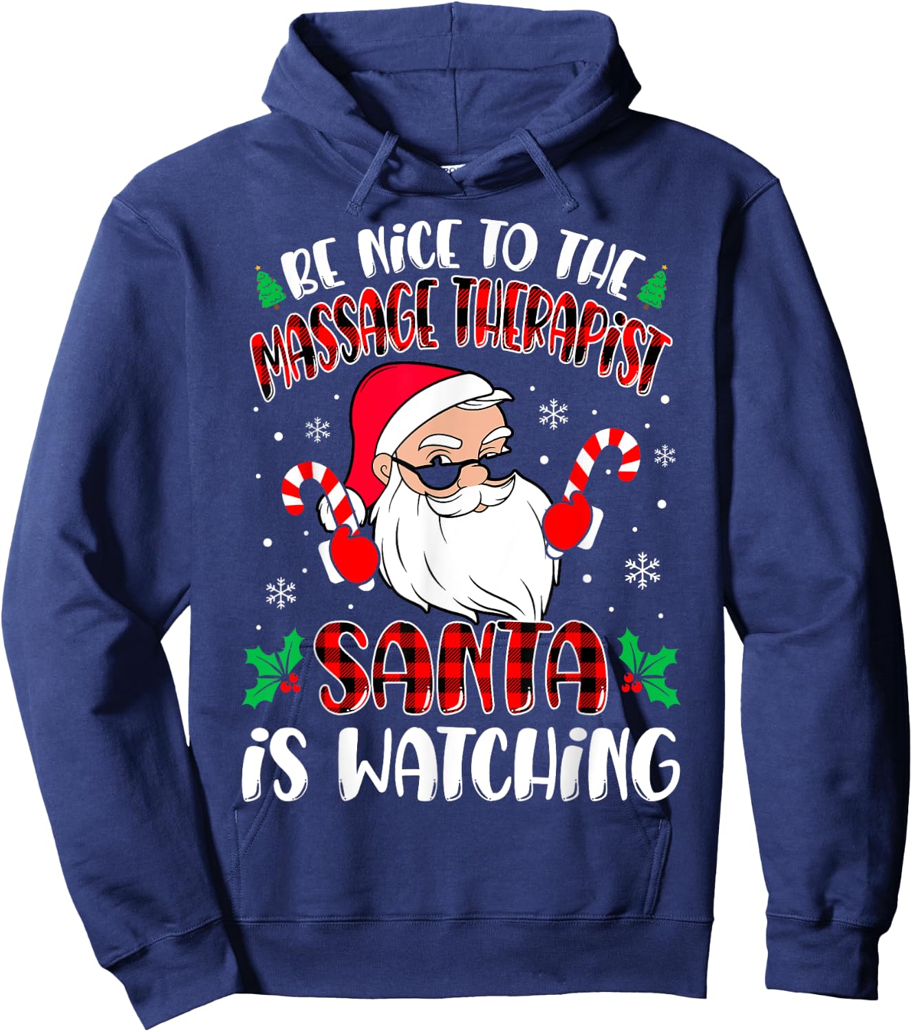 Massage Therapist Santa Funny Therapist Christmas Hoodie - Hoodie | Navy