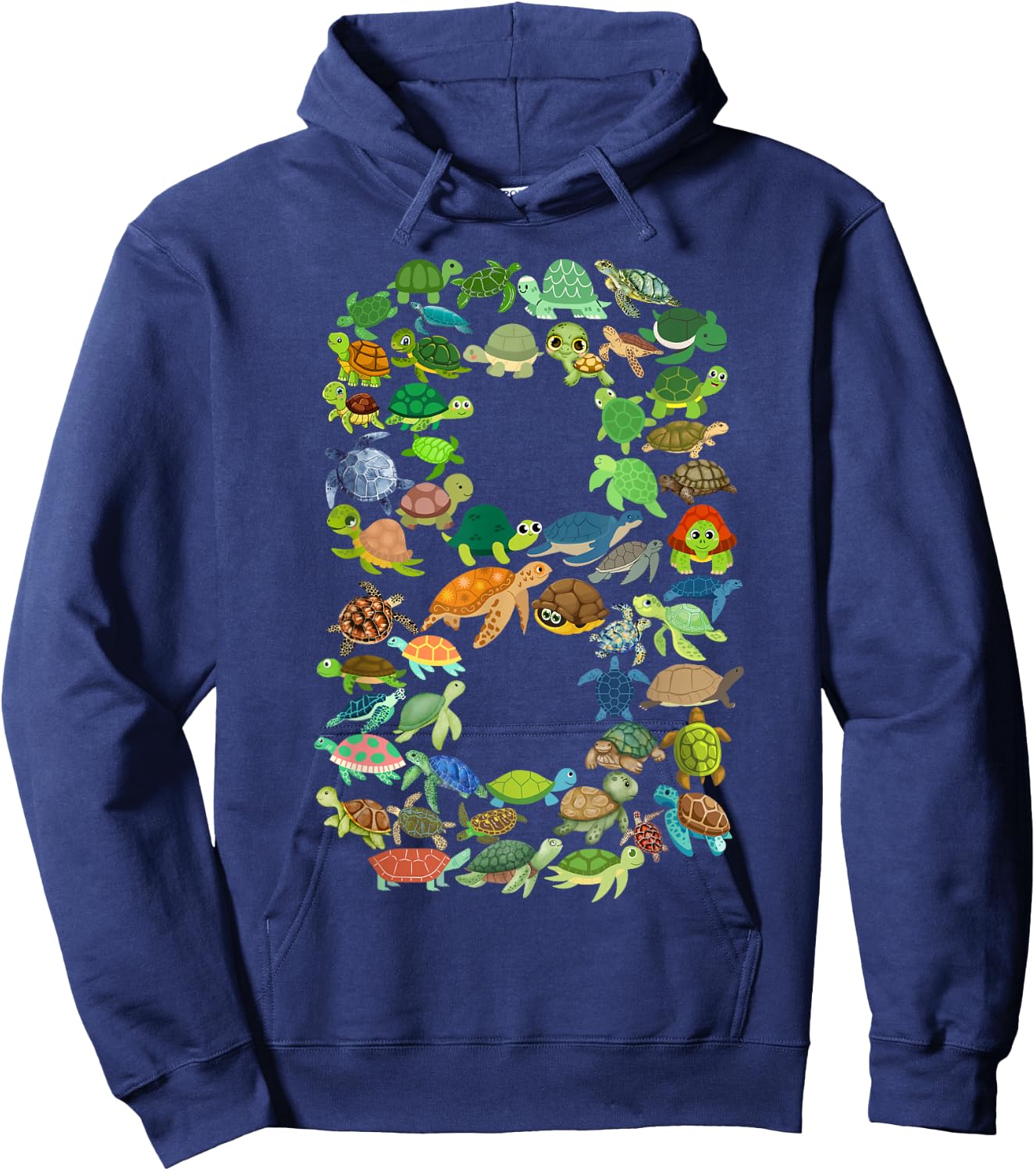Kids 8th Birthday Sea Turtle Tortoise Themed 8 Year Old Boys Hoodie - Hoodie | Navy