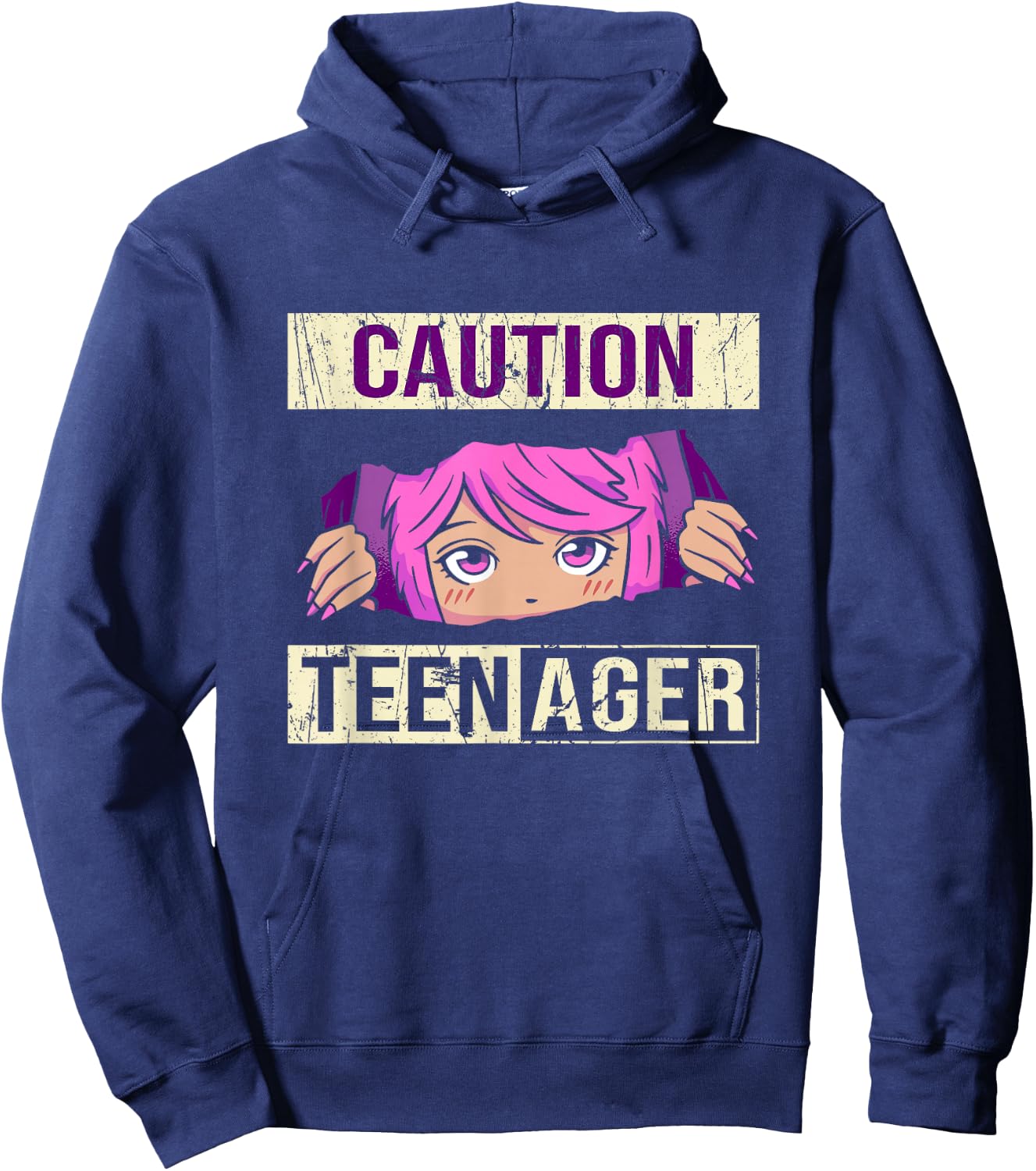 Funny Teenager 13th Birthday cool Girls Teens Anime Hoodie - Hoodie | Navy