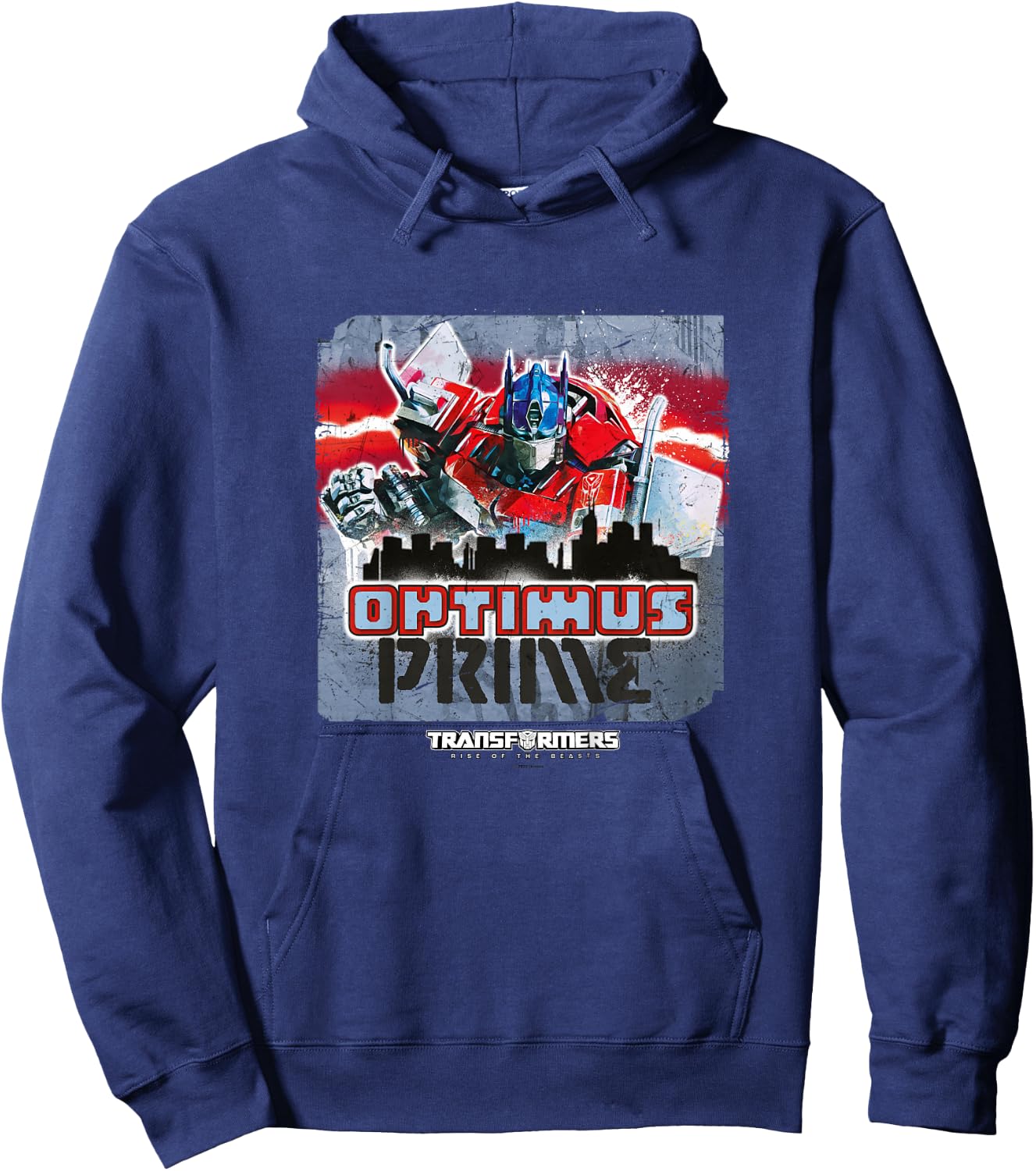 Transformers: Rise of the Beasts Optimus Distressed Shot Hoodie - Hoodie | Navy