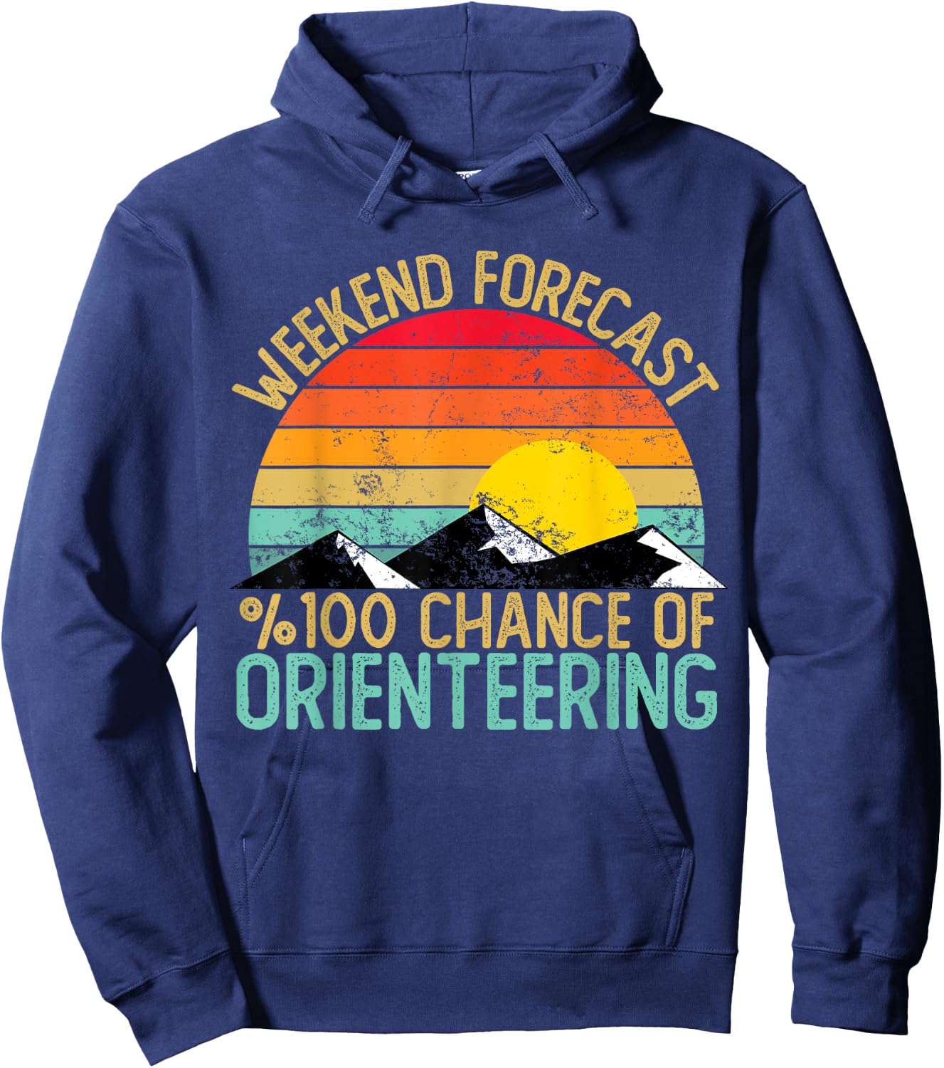 Weekend Forecast Orienteering Shirts Funny Retro Hoodie - Hoodie | Navy