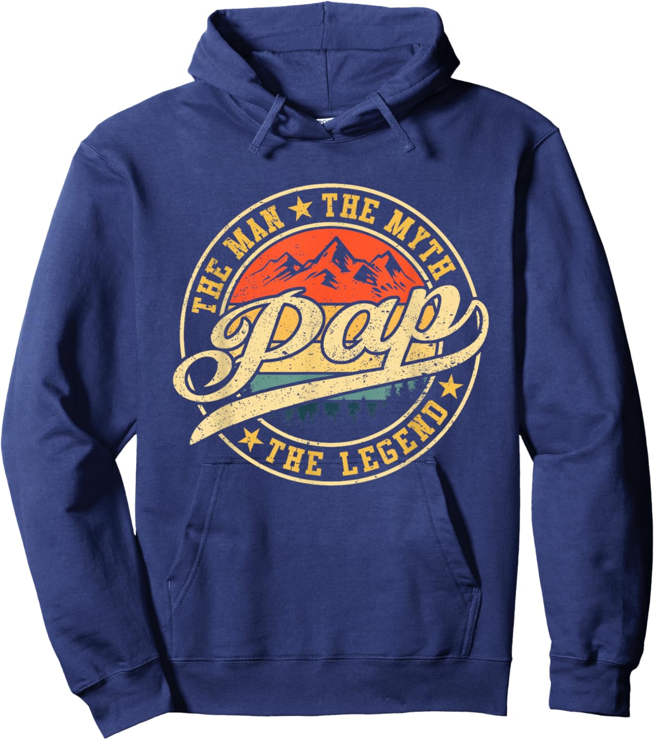 Pap The Man The Myth The Legend Shirt Funny Father's Day Hoodie - Hoodie | Navy