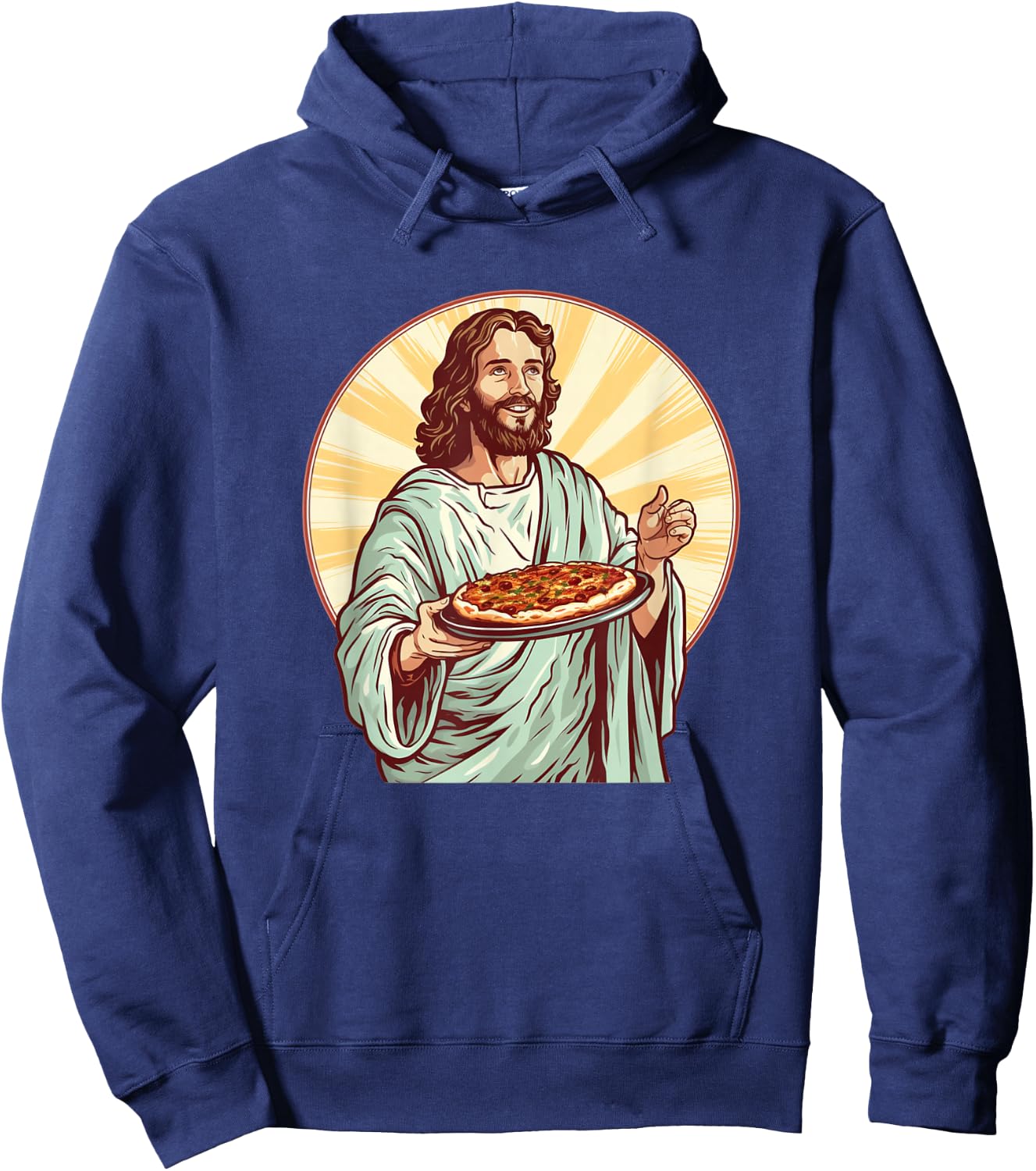 Jesus Pizza for holy Food and Lunch Time Lovers Hoodie - Hoodie | Navy