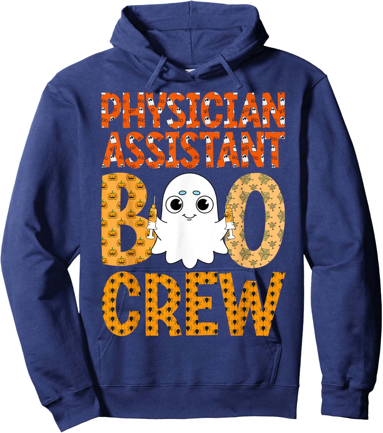PA Happy Halloween Ghost - Physician Assistant Boo Crew Hoodie - Hoodie | Navy