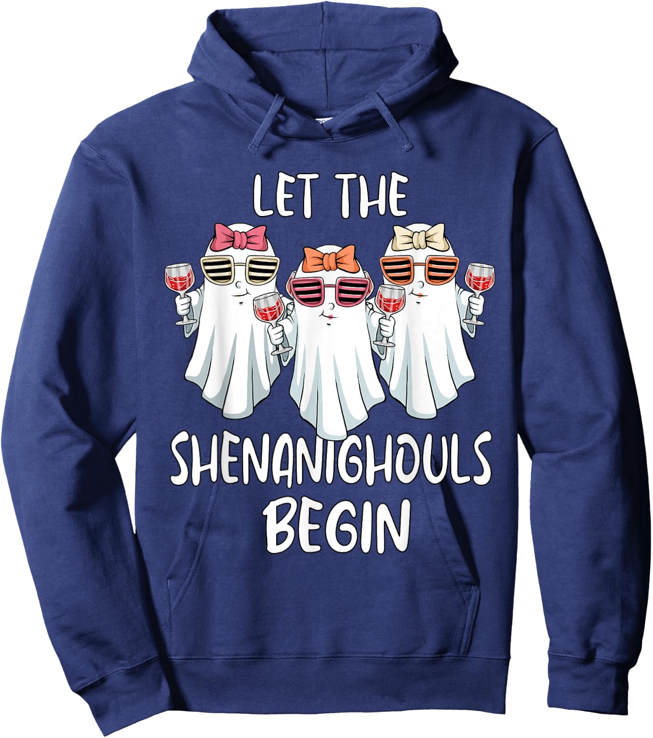 Let Shenanighouls Begin Shenanigans Ghost Halloween Women Hoodie - Hoodie | Navy