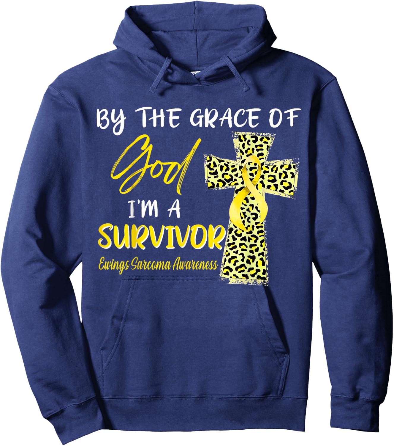 I'm A Survivor Ewings Sarcoma Awareness Yellow Ribbon Hoodie - Hoodie | Navy