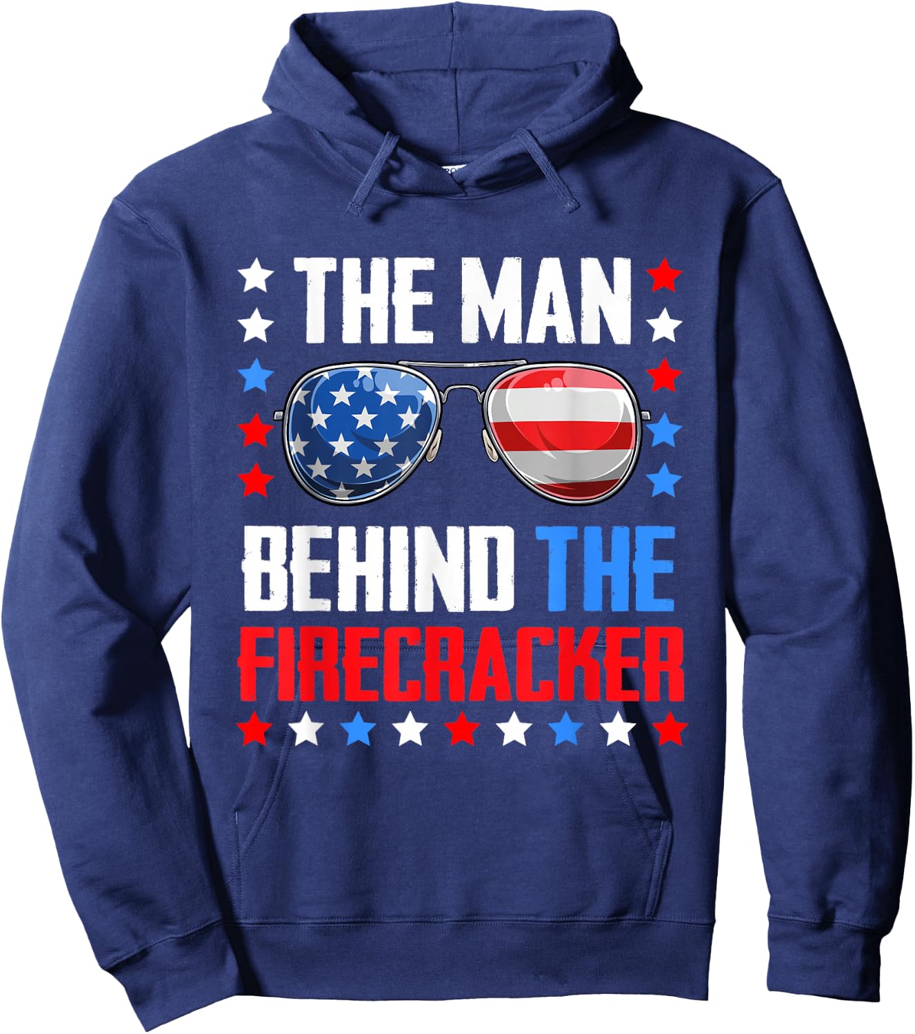 The Man Behind The Firecracker 4th Of July Pregnancy Hoodie - Hoodie | Navy