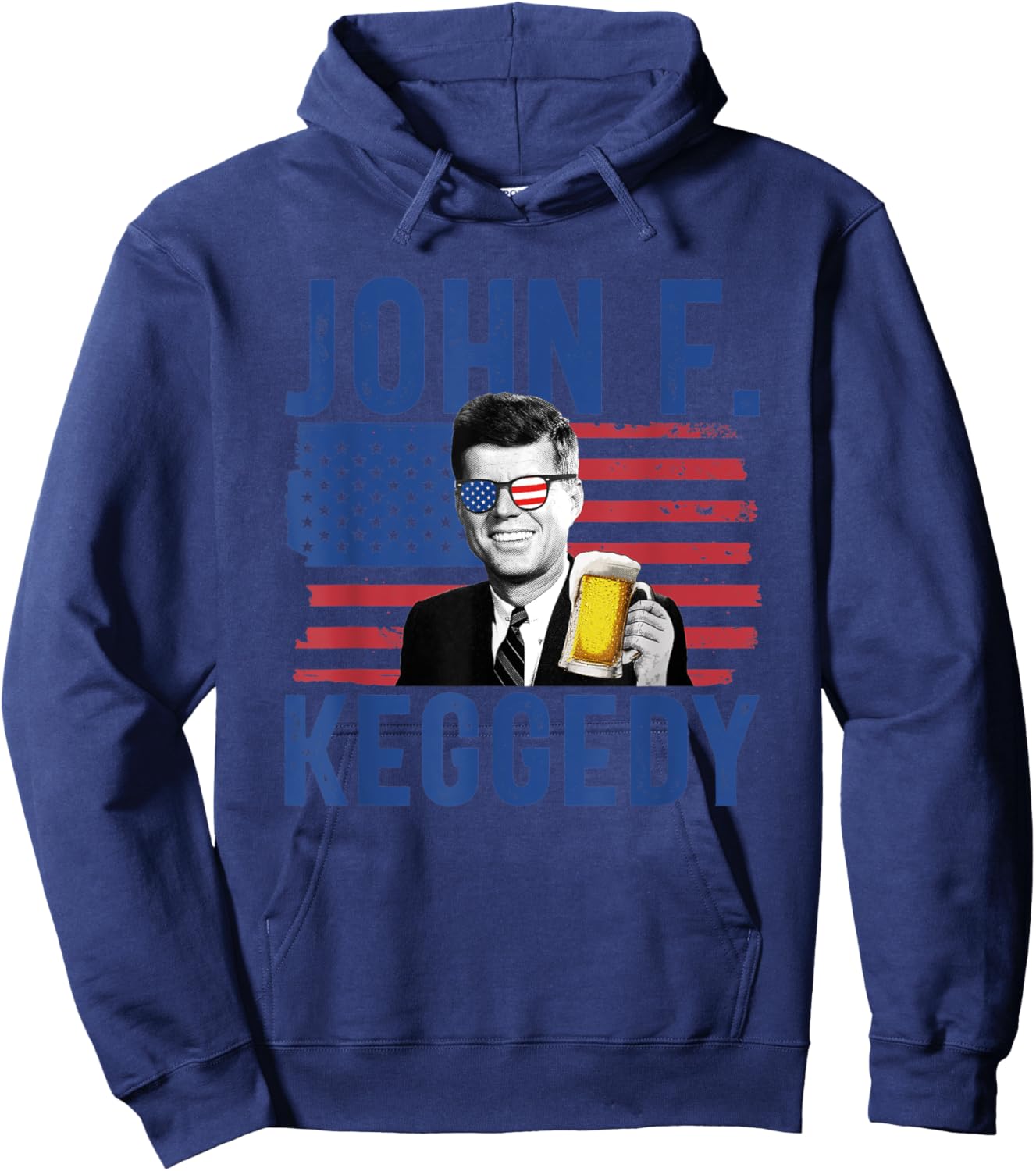 John F. Keggedy Drunk President Kennedy JFK 4th Of July Men Hoodie - Hoodie | Navy