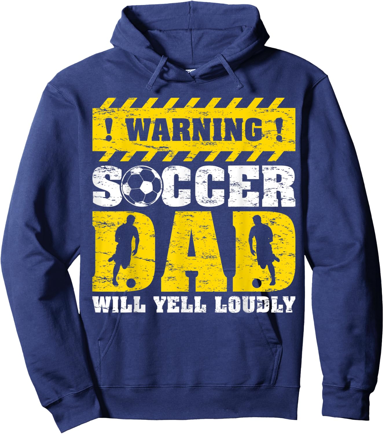 Vintage Warning Will Yell Loudly Soccer Dad Father's Day Hoodie - Hoodie | Navy