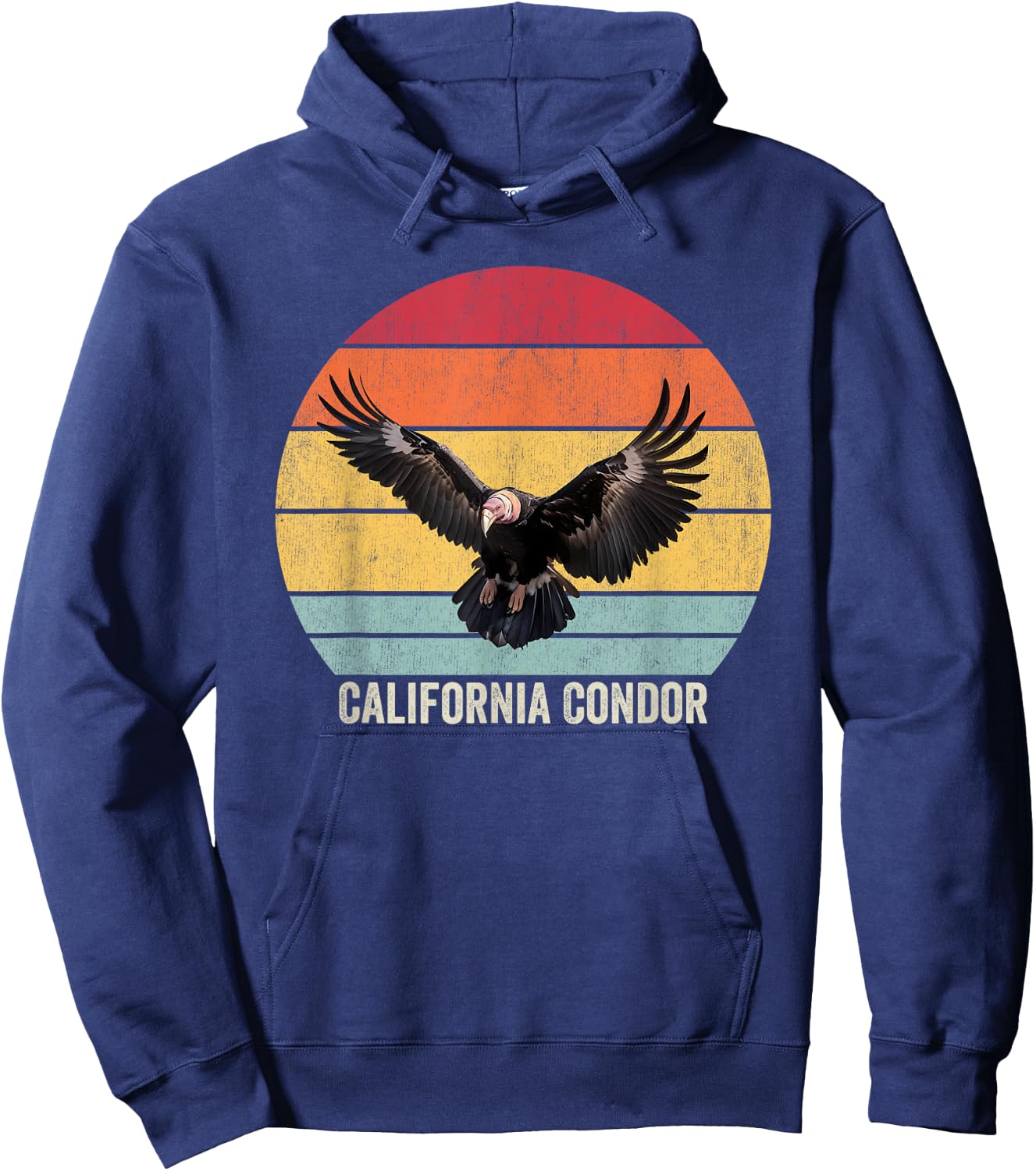 California Condor Vintage , Black, Small, -Kids Hoodie - Hoodie | Navy