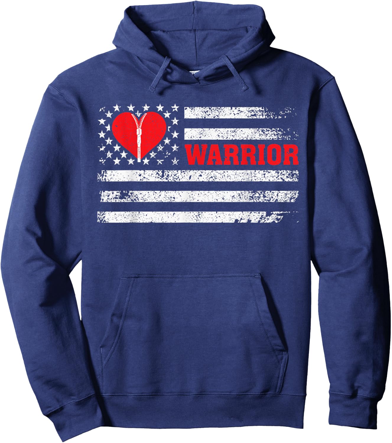 Warrior -Open Heart Surgery Gift Heart Patients Survivor Hoodie - Hoodie | Navy