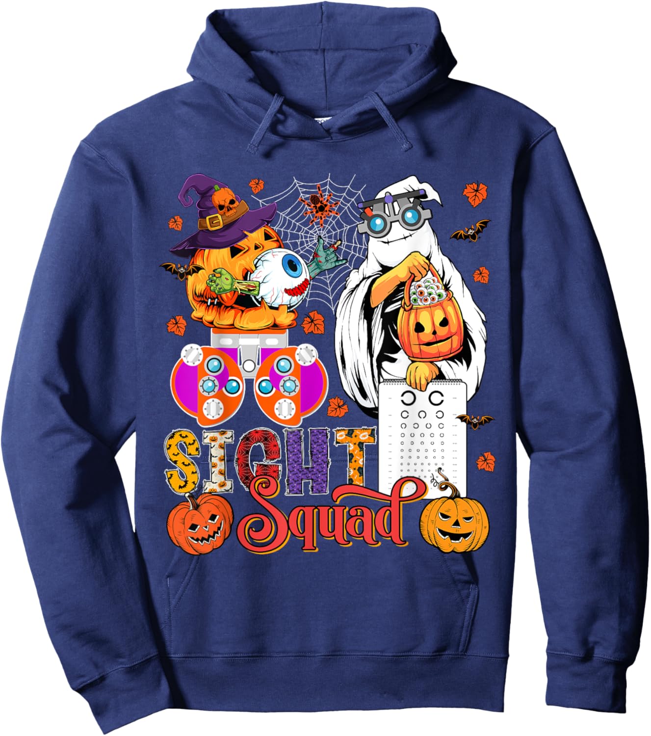 Sight Squad Halloween Optician Boo Horror Pumpkins Lover Hoodie - Hoodie | Navy