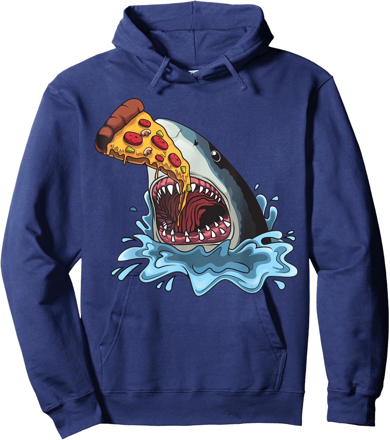 Funny Shark Pizza For Jawsome Shark Pizza Lover Men Women Hoodie - Hoodie | Navy