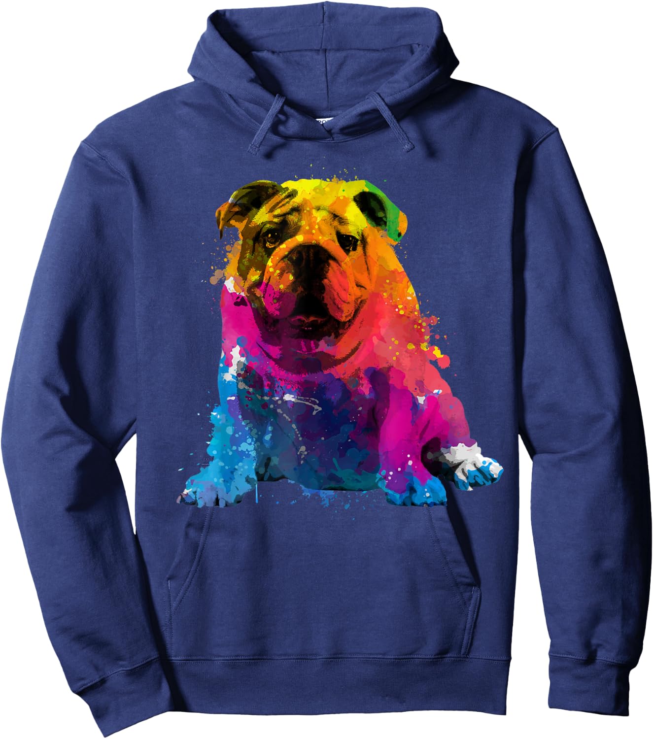 Cool Bulldog Art Women Dog English Bulldog Lover Hoodie - Hoodie | Navy