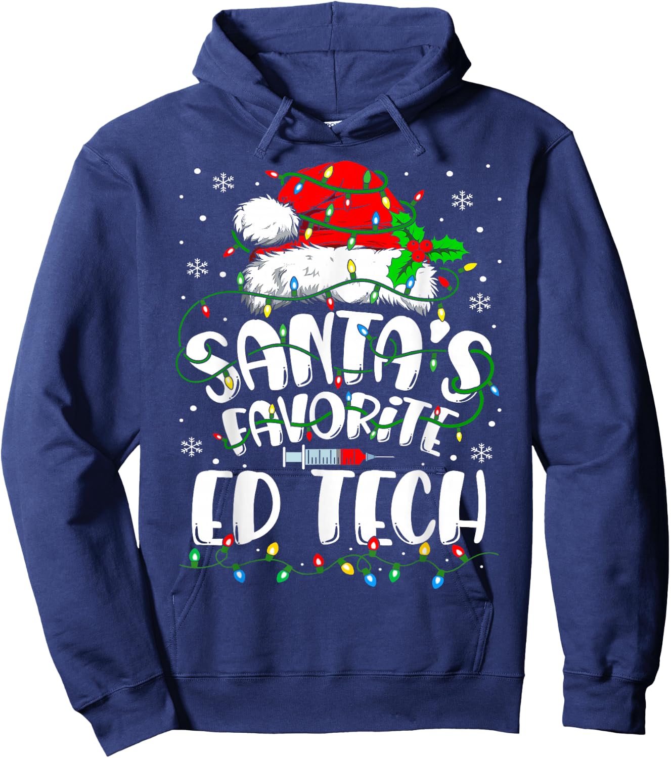 Santa Favorite ED TECH Funny Christmas Nursing Hoodie - Hoodie | Navy