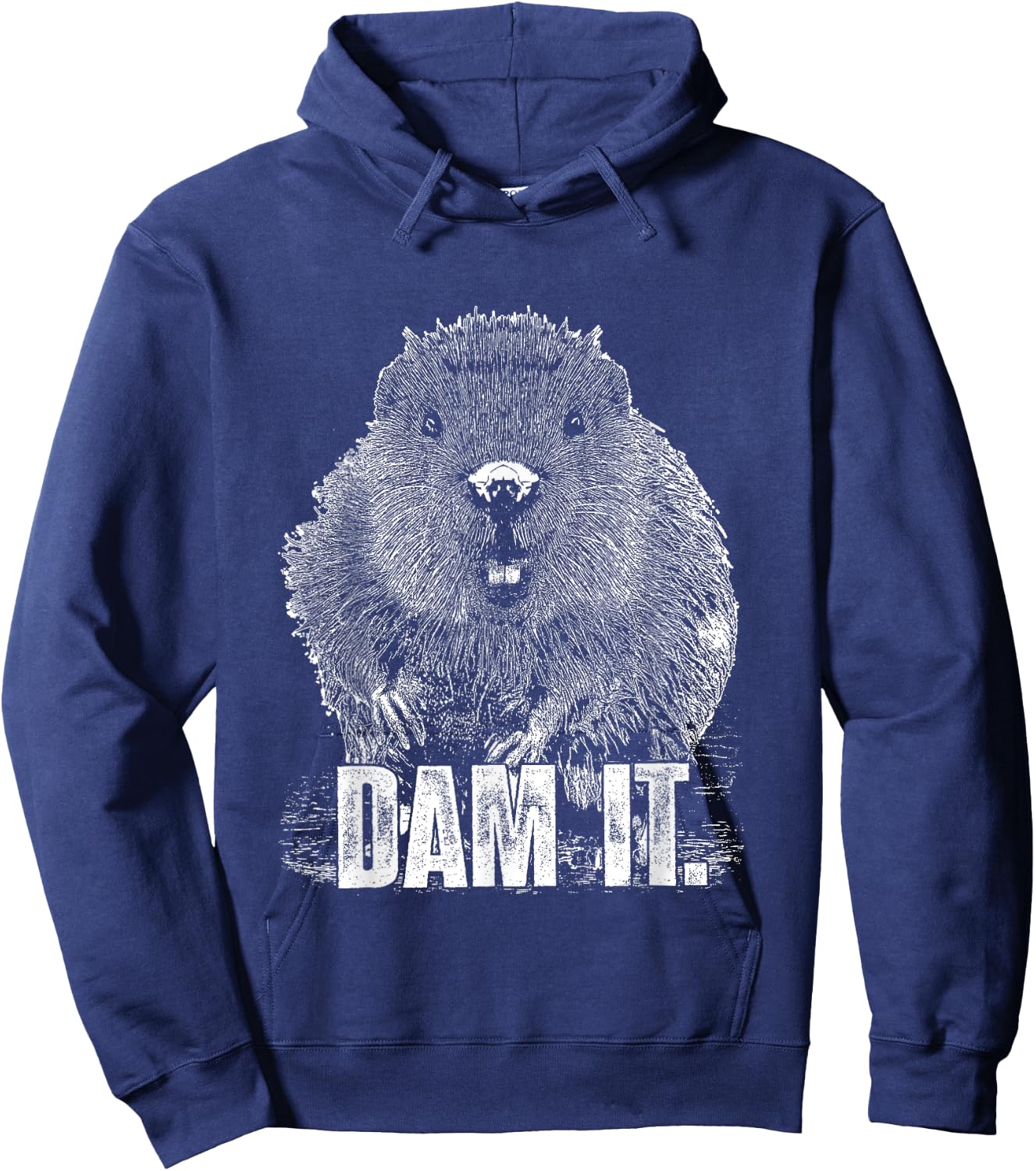 Funny Beaver Pun Dam It Language Joke Beavers Rodents Lover Hoodie - Hoodie | Navy