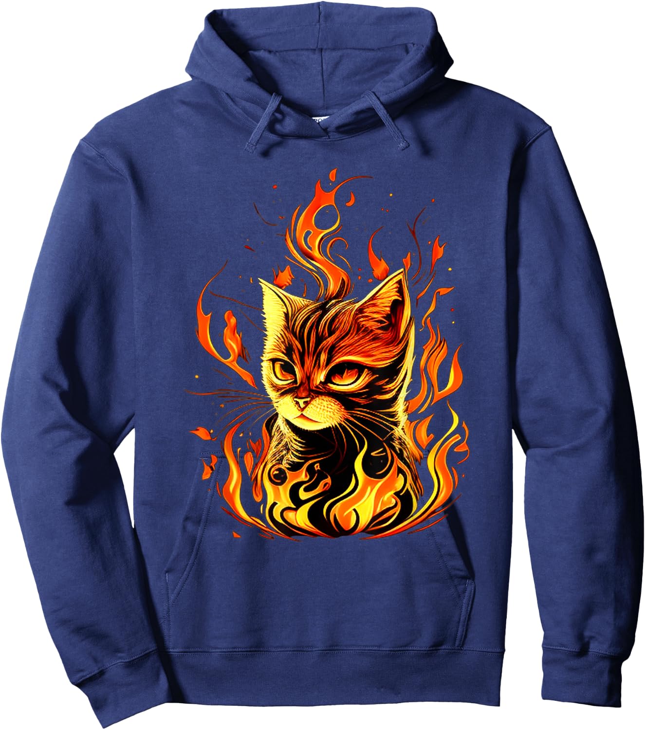 Funny burning look for Fire Cats and Hell Cat Lovers Hoodie - Hoodie | Navy