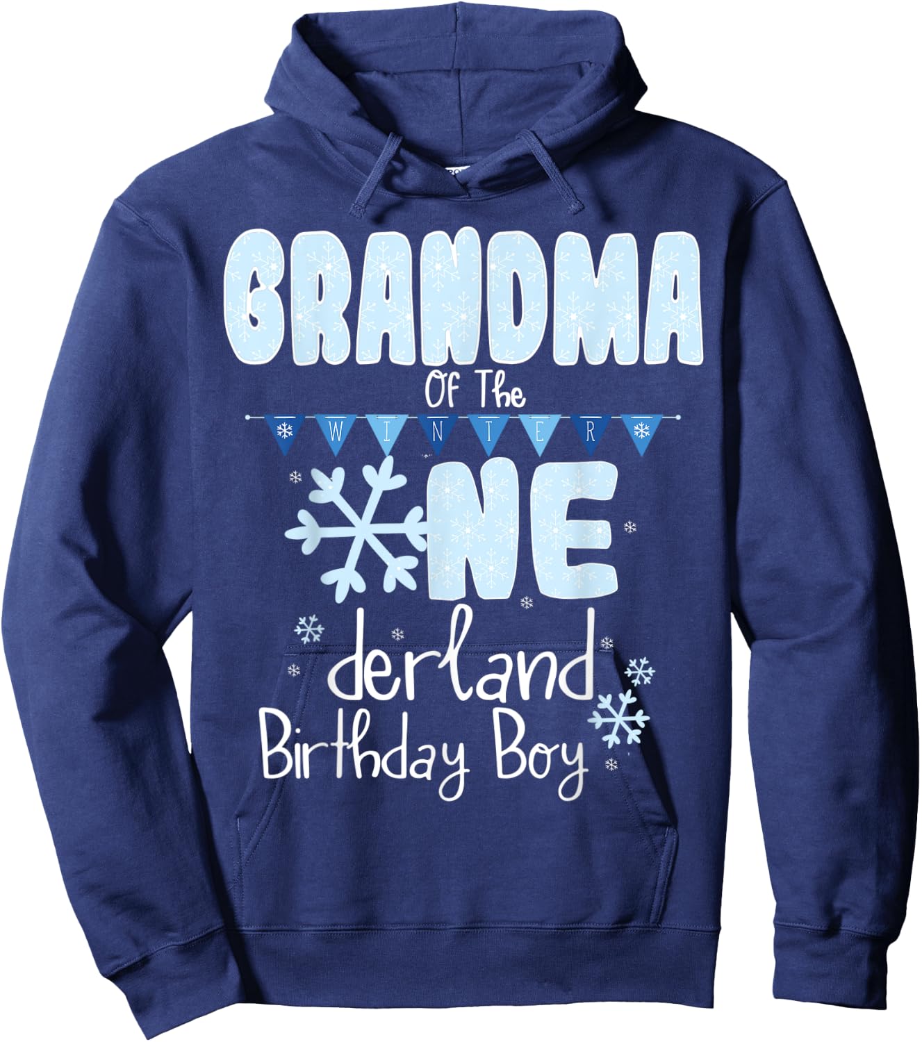Grandma Of The Winter Onederland Birthday Boy 1 Winter Party Hoodie - Hoodie | Navy
