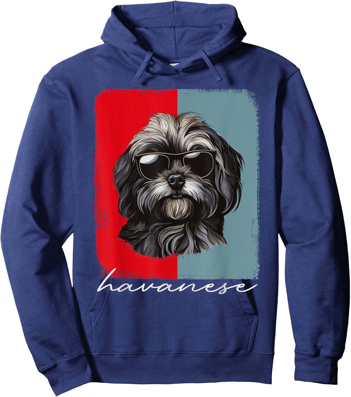 Retro Havanese Dog Lover Gift Havanese Mom Dad Dog Owner Hoodie - Hoodie | Navy