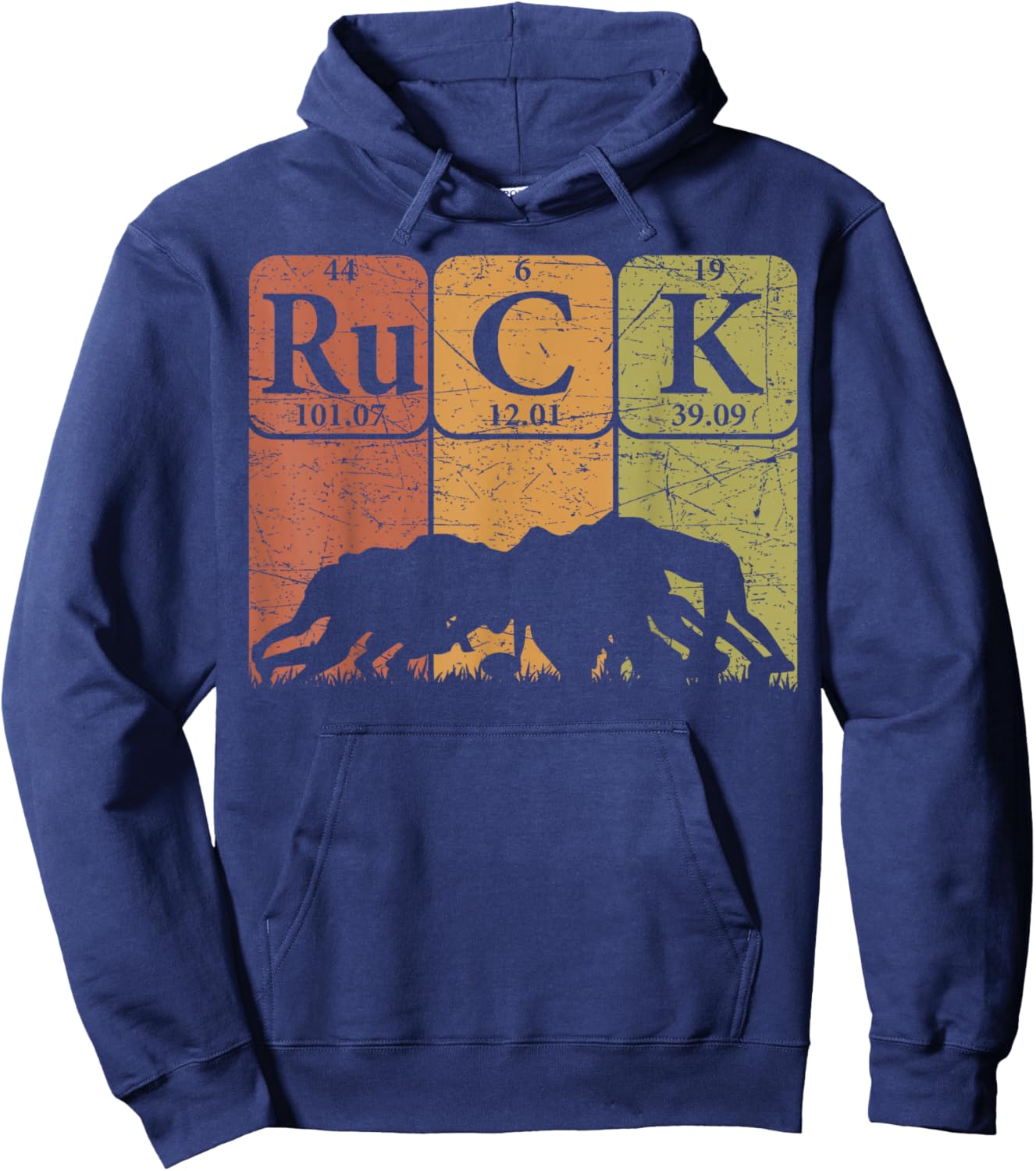 Ruck Rugby Periodic Table Elements Rugby Player Nerd Retro Hoodie - Hoodie | Navy