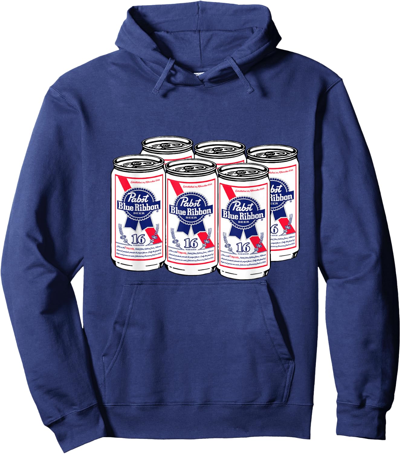 Pabst Blue Ribbon Cans Art Hoodie - Hoodie | Navy