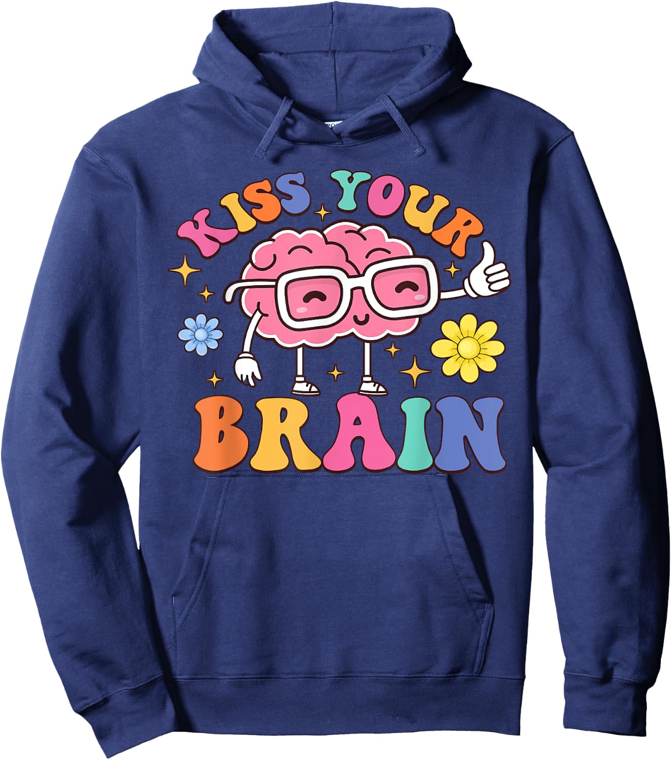 Kiss Your Brain Cute Teacher Appreciation Back To School Hoodie - Hoodie | Navy