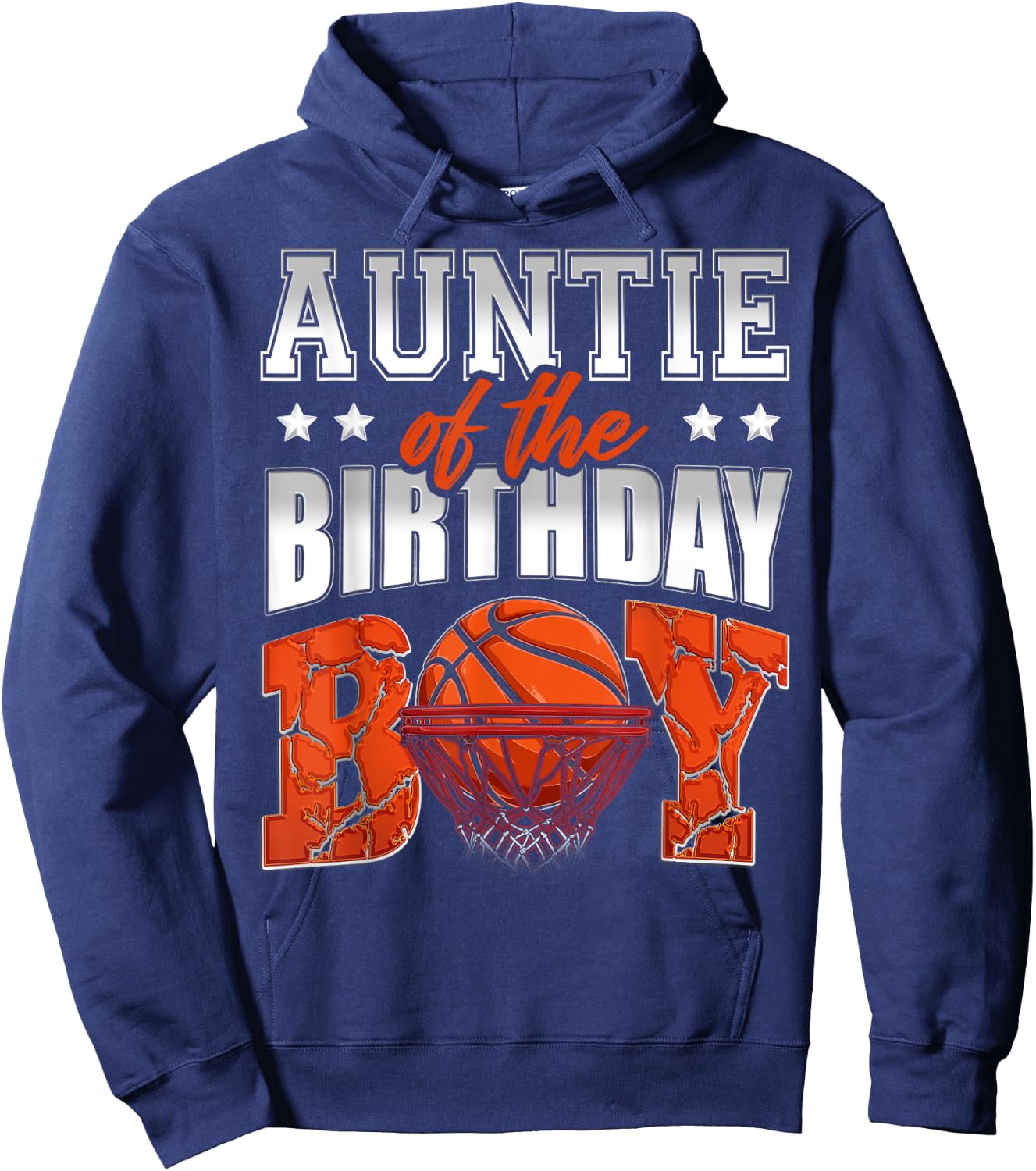 AUNTIE Of The Birthday Boy Basketball Family Baller Party Hoodie - Hoodie | Navy