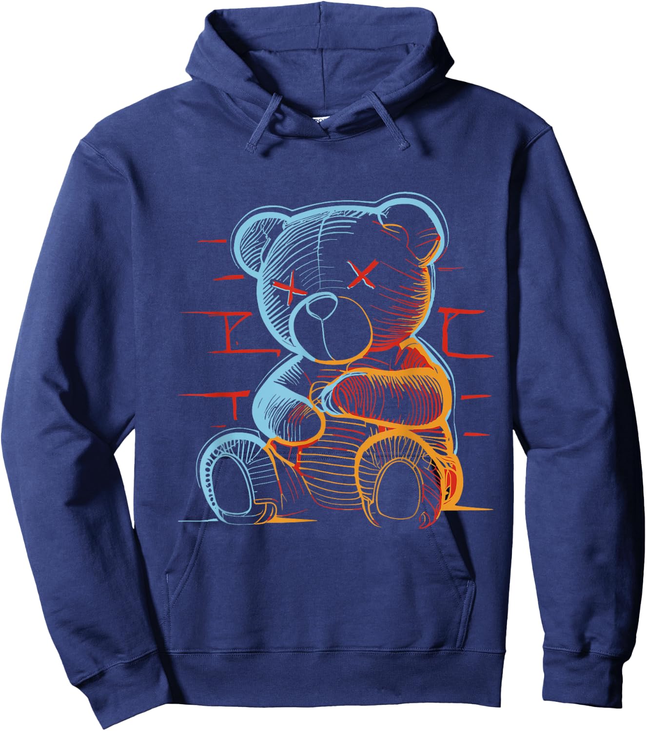 Evil Teddy Bear Streetwear Style Hoodie - Hoodie | Navy