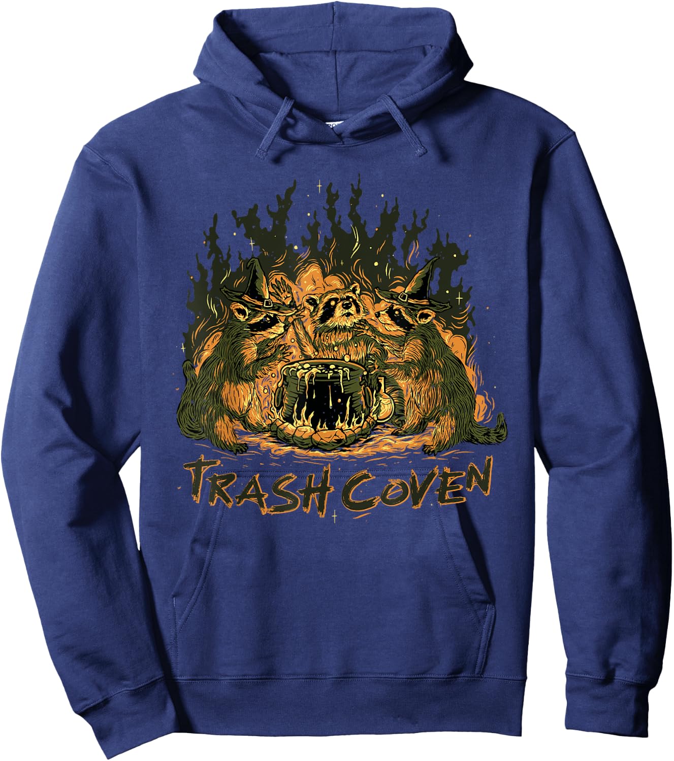 Trash Coven | Funny Wiccan Pagan Witch | Racoon | Animal Hoodie - Hoodie | Navy