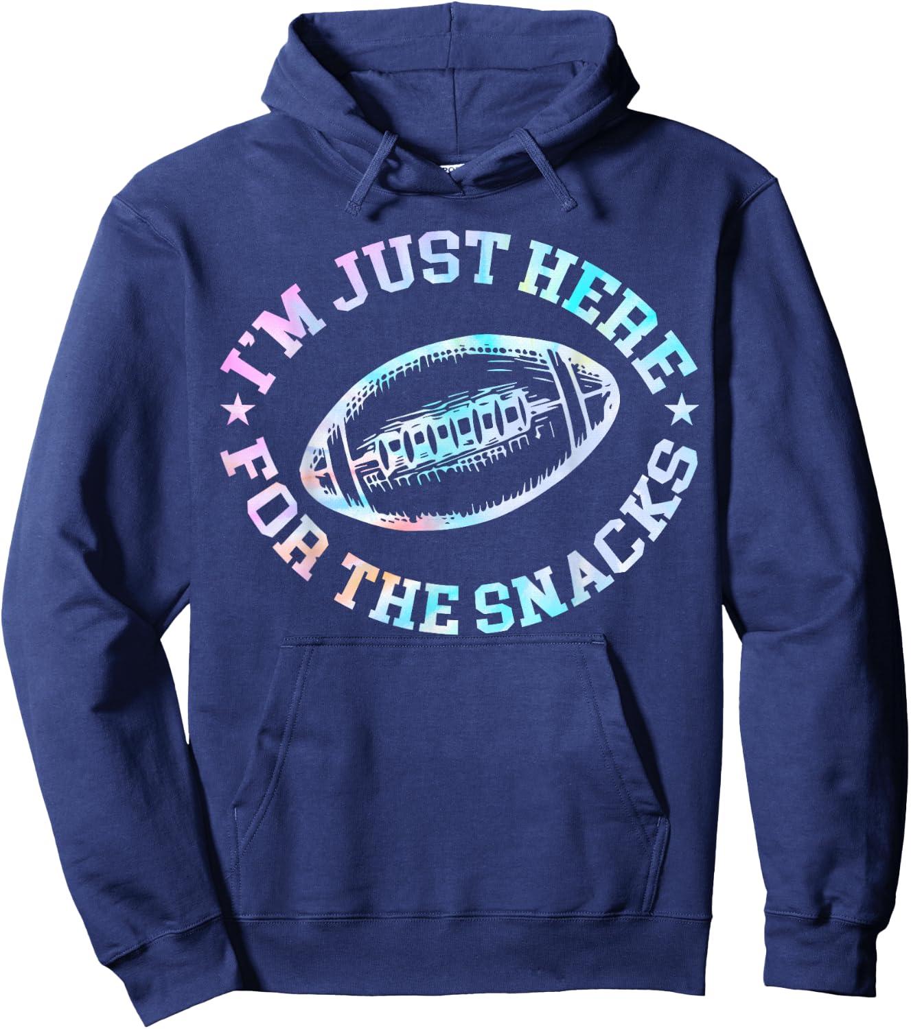 Just Here For The Snacks American Football Sister Tie Dye Hoodie - Hoodie | Navy