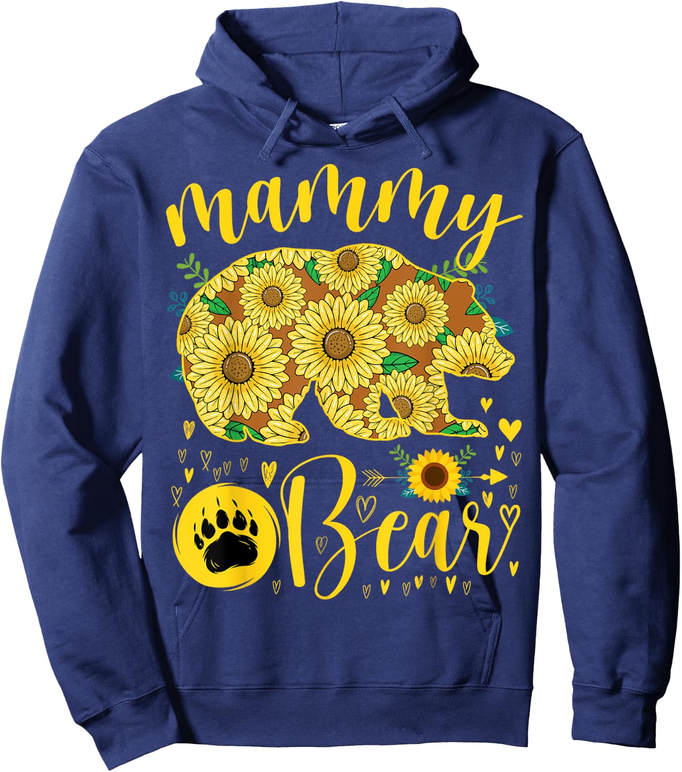 Mammy Bear Sunflower Grandma Mother's Day Party Hoodie - Hoodie | Navy